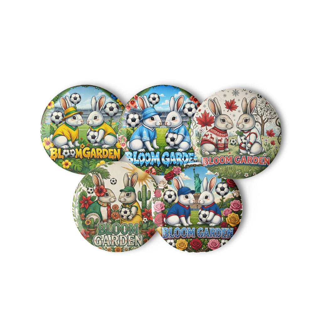 Americas Fan Badge Set ( 5 Pins ) - USA, Canada, Mexico, Argentina, Brazil - BLOOM GARDEN