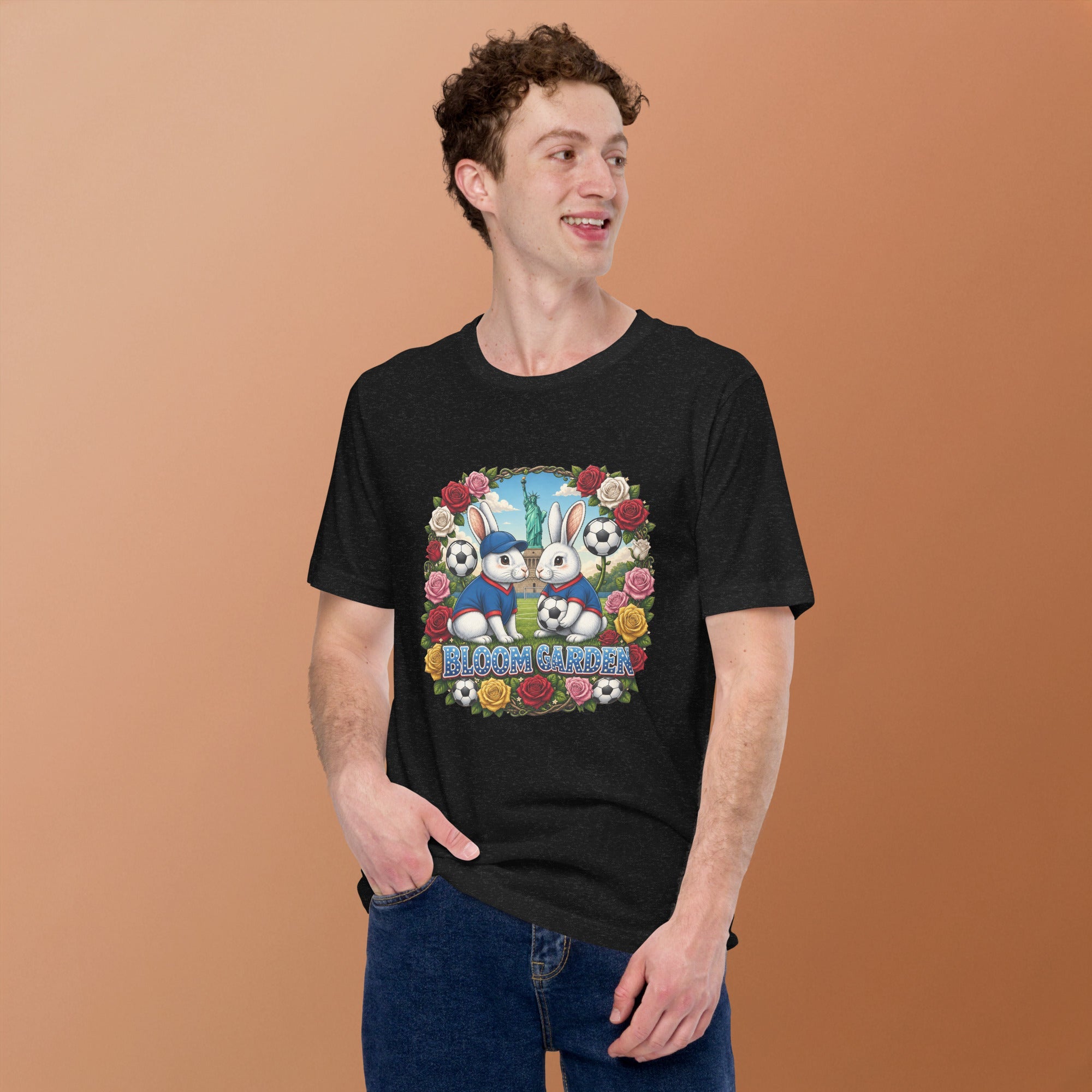 Bloom Garden American Rabbit T-Shirt | USA Fan | Canada Mexico USA 2026 | Unisex - BLOOM GARDEN