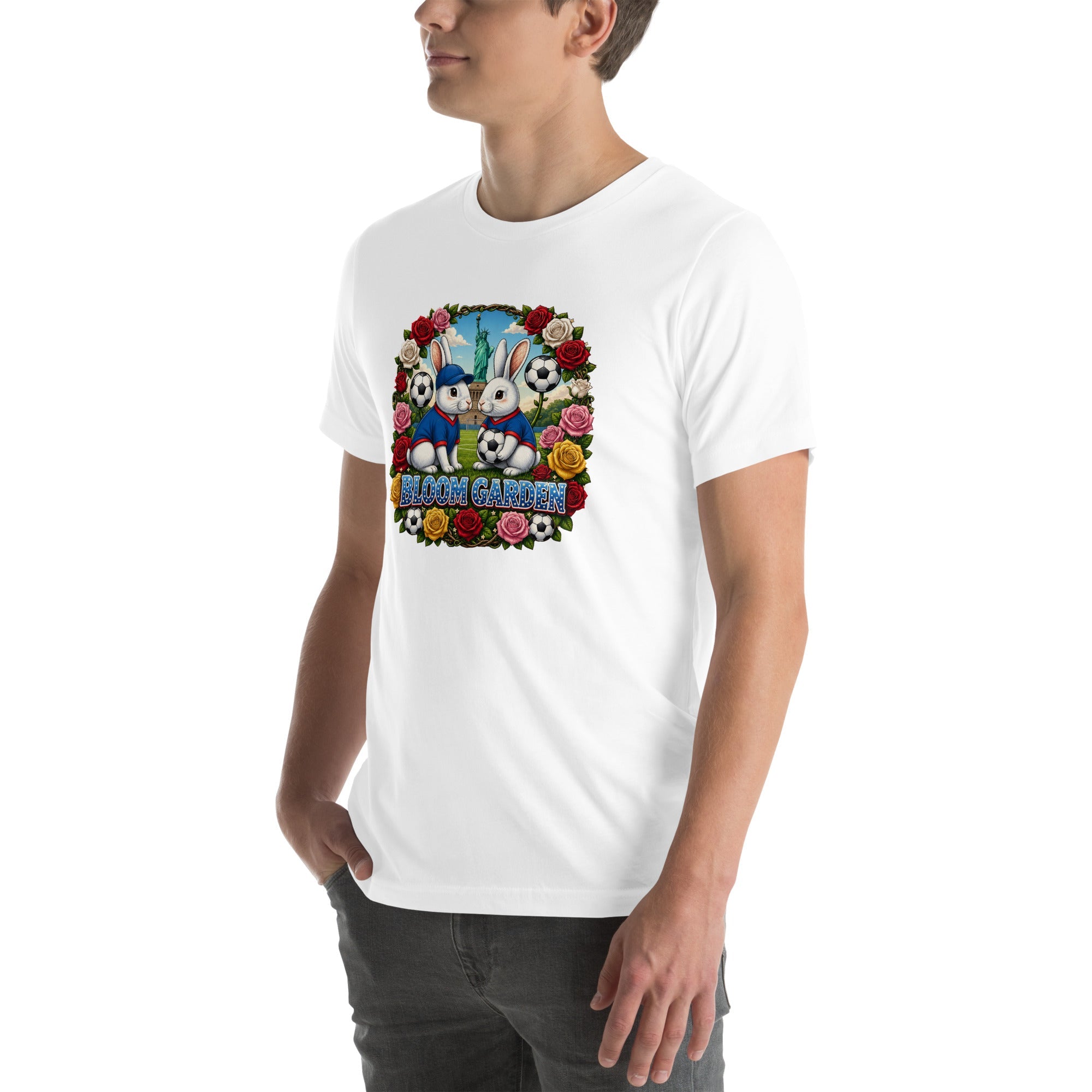 Bloom Garden American Rabbit T-Shirt | USA Fan | Canada Mexico USA 2026 | Unisex - BLOOM GARDEN
