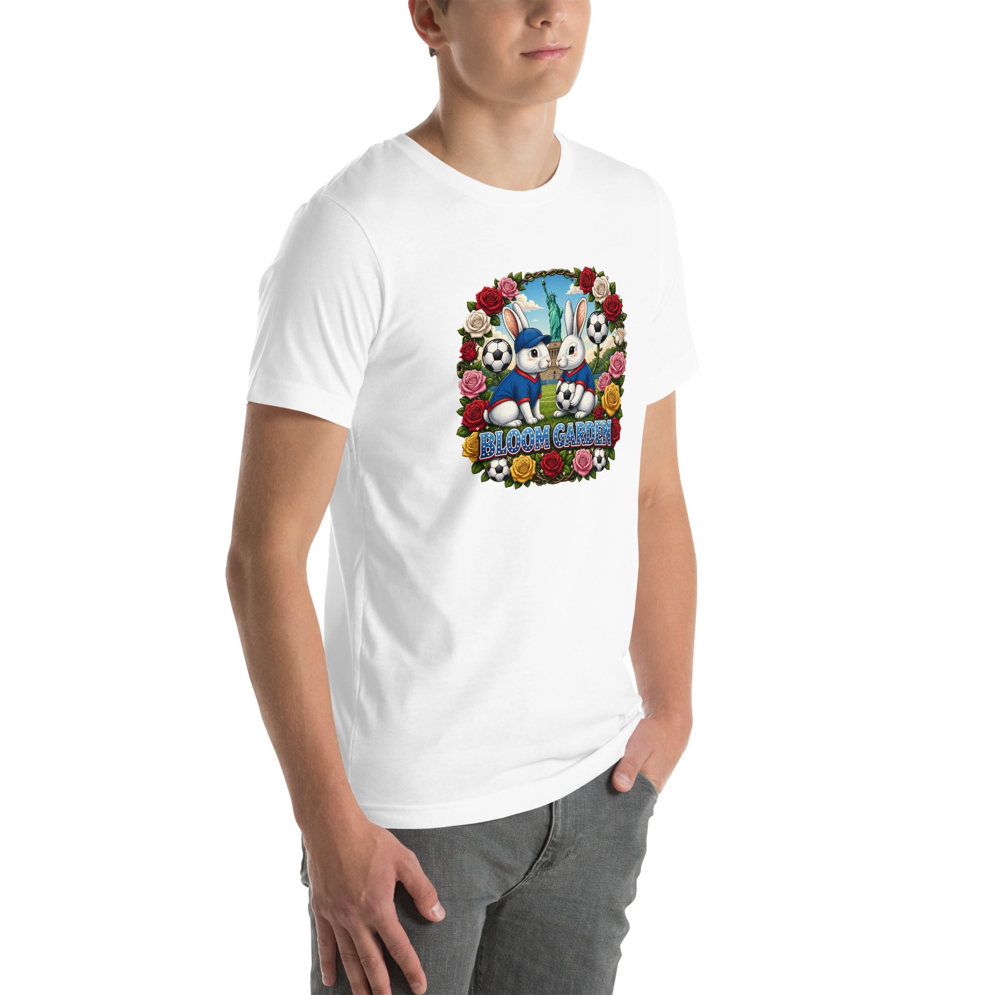 Bloom Garden American Rabbit T-Shirt | USA Fan | Canada Mexico USA 2026 | Unisex - BLOOM GARDEN