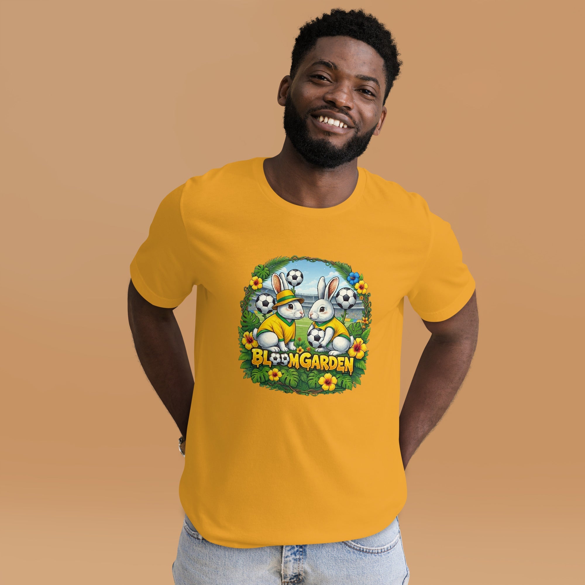 Bloom Garden Brazilian Rabbit T-Shirt | Brazilian Fan | Canada Mexico USA 2026 | Unisex - BLOOM GARDEN