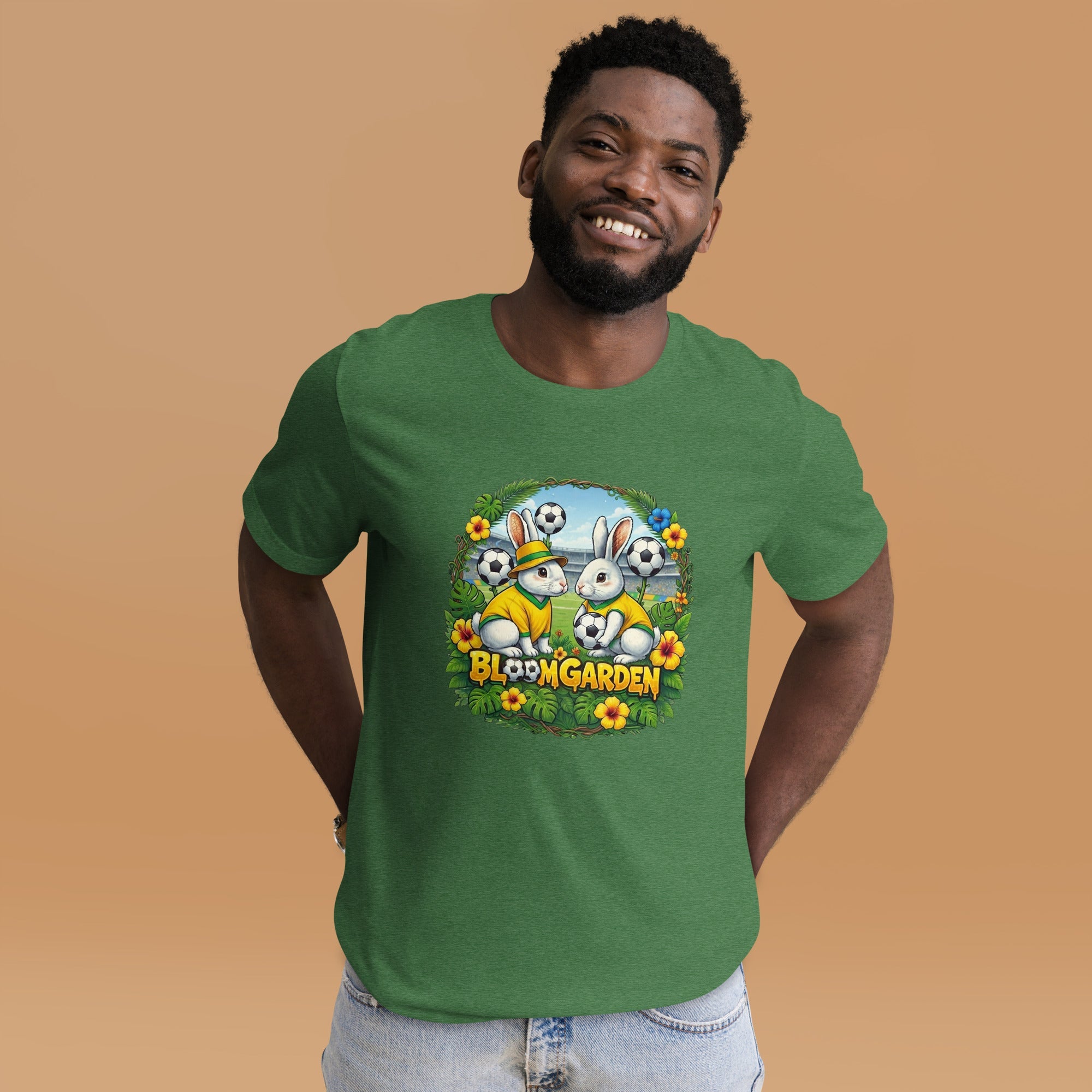 Bloom Garden Brazilian Rabbit T-Shirt | Brazilian Fan | Canada Mexico USA 2026 | Unisex - BLOOM GARDEN