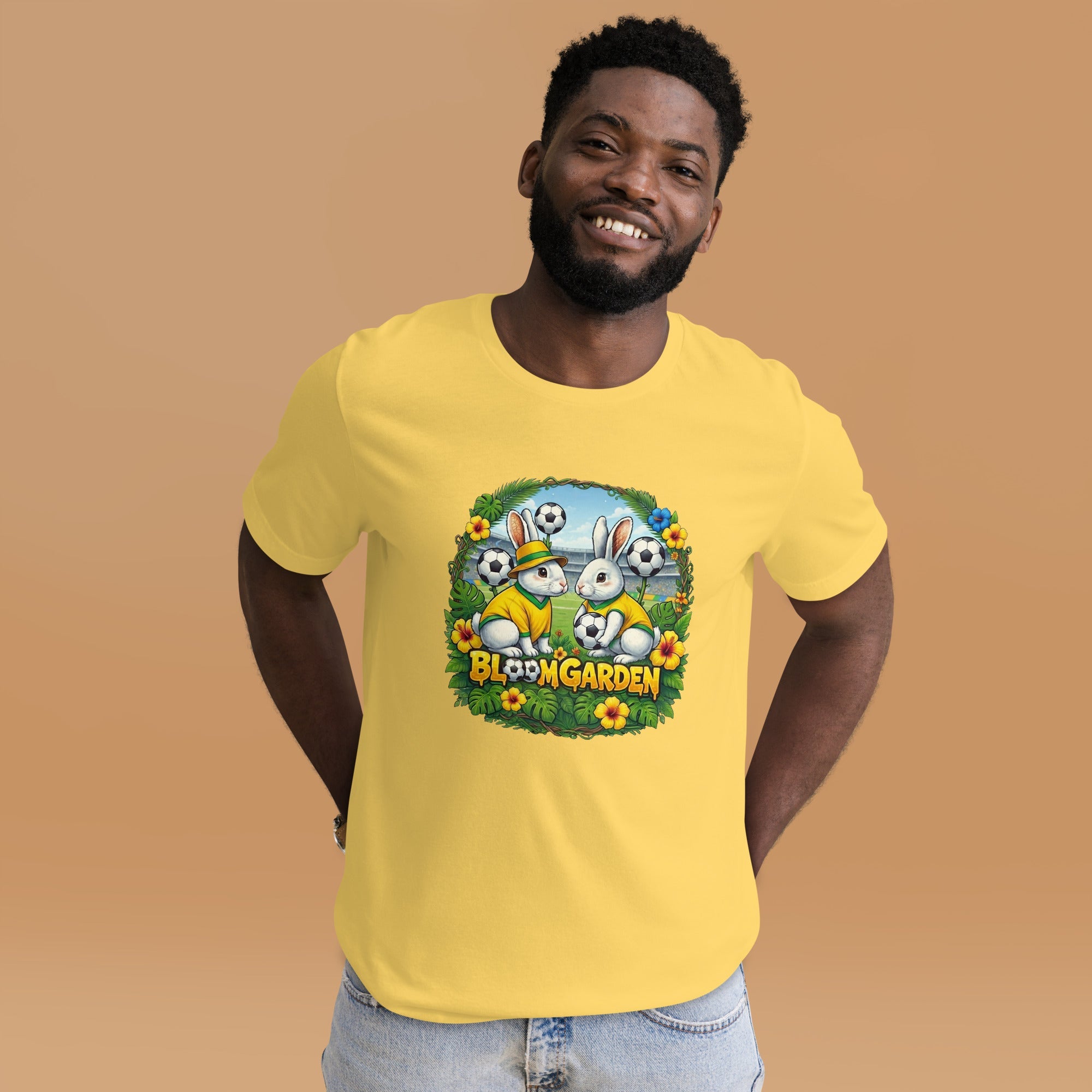 Bloom Garden Brazilian Rabbit T-Shirt | Brazilian Fan | Canada Mexico USA 2026 | Unisex - BLOOM GARDEN