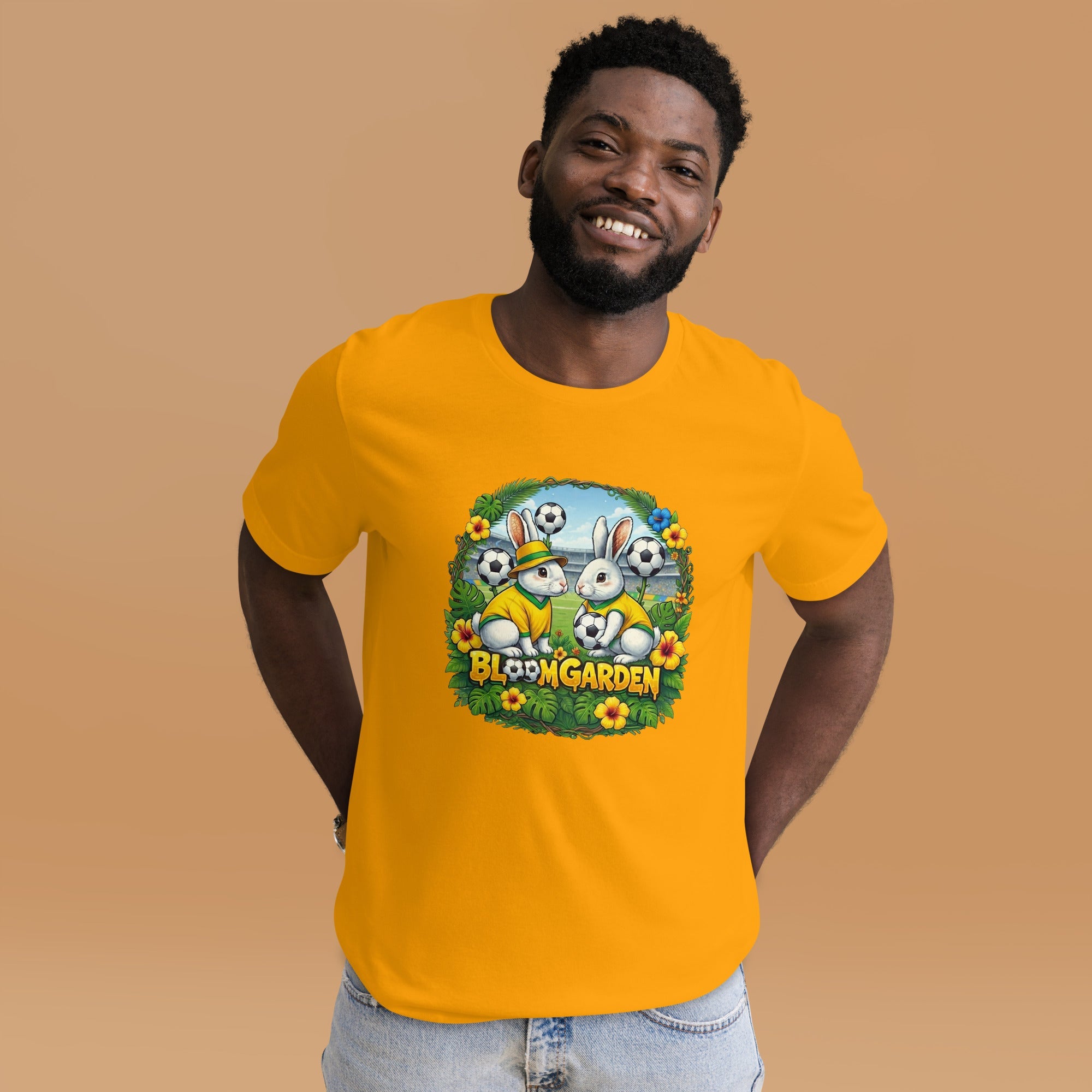 Bloom Garden Brazilian Rabbit T-Shirt | Brazilian Fan | Canada Mexico USA 2026 | Unisex - BLOOM GARDEN