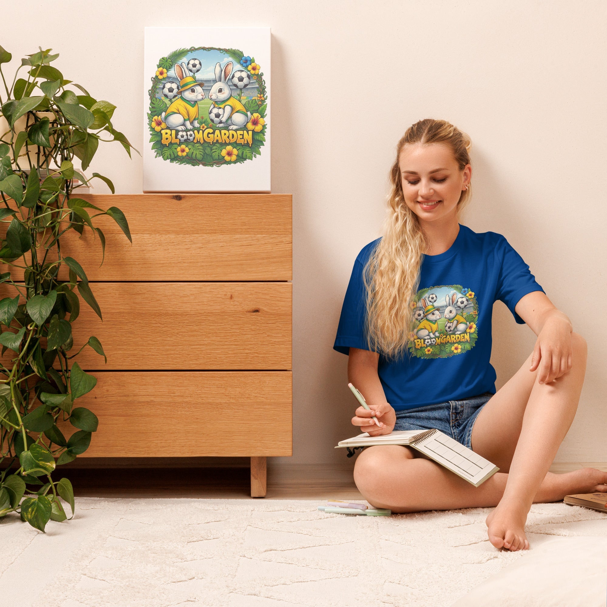 Bloom Garden Brazilian Rabbit T-Shirt | Brazilian Fan | Canada Mexico USA 2026 | Unisex - BLOOM GARDEN