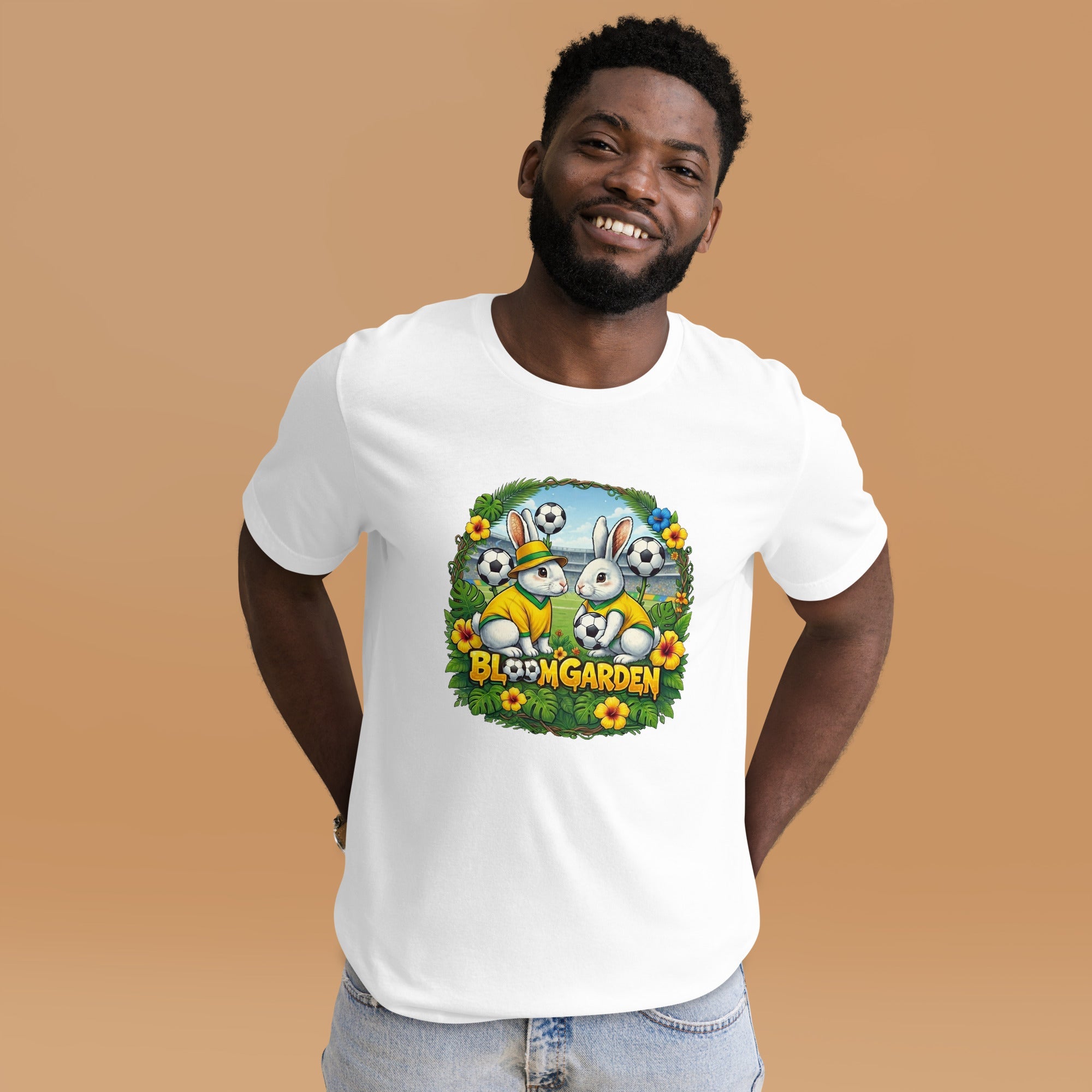 Bloom Garden Brazilian Rabbit T-Shirt | Brazilian Fan | Canada Mexico USA 2026 | Unisex - BLOOM GARDEN