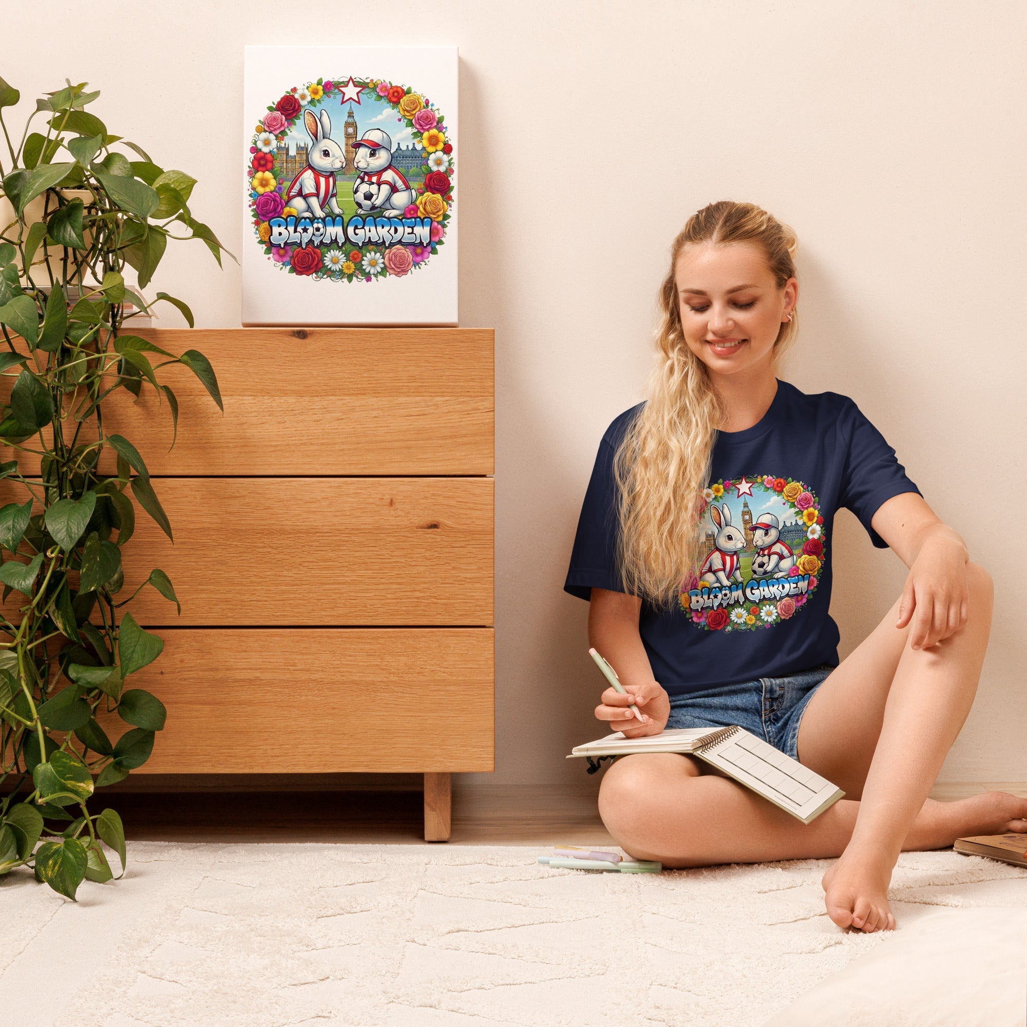 Bloom Garden British Rabbit T-Shirt | British Fan | Canada Mexico USA 2026 | Unisex - BLOOM GARDEN