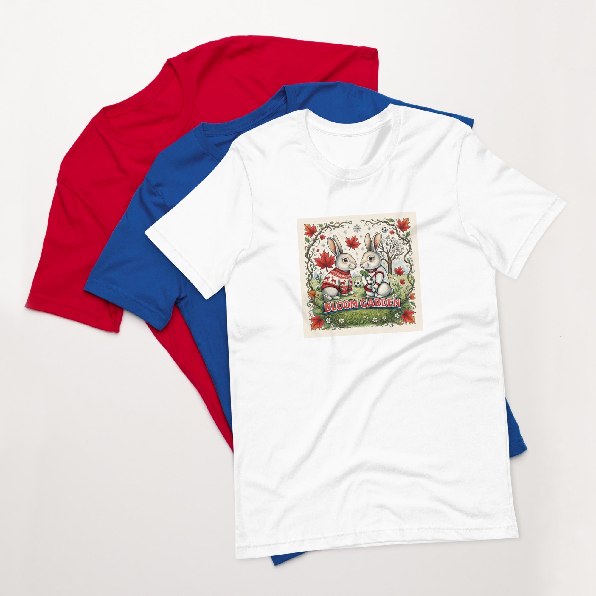 Bloom Garden Canadian Rabbit T-Shirt | Canadian Fan | Canada Mexico USA 2026 | Unisex - BLOOM GARDEN