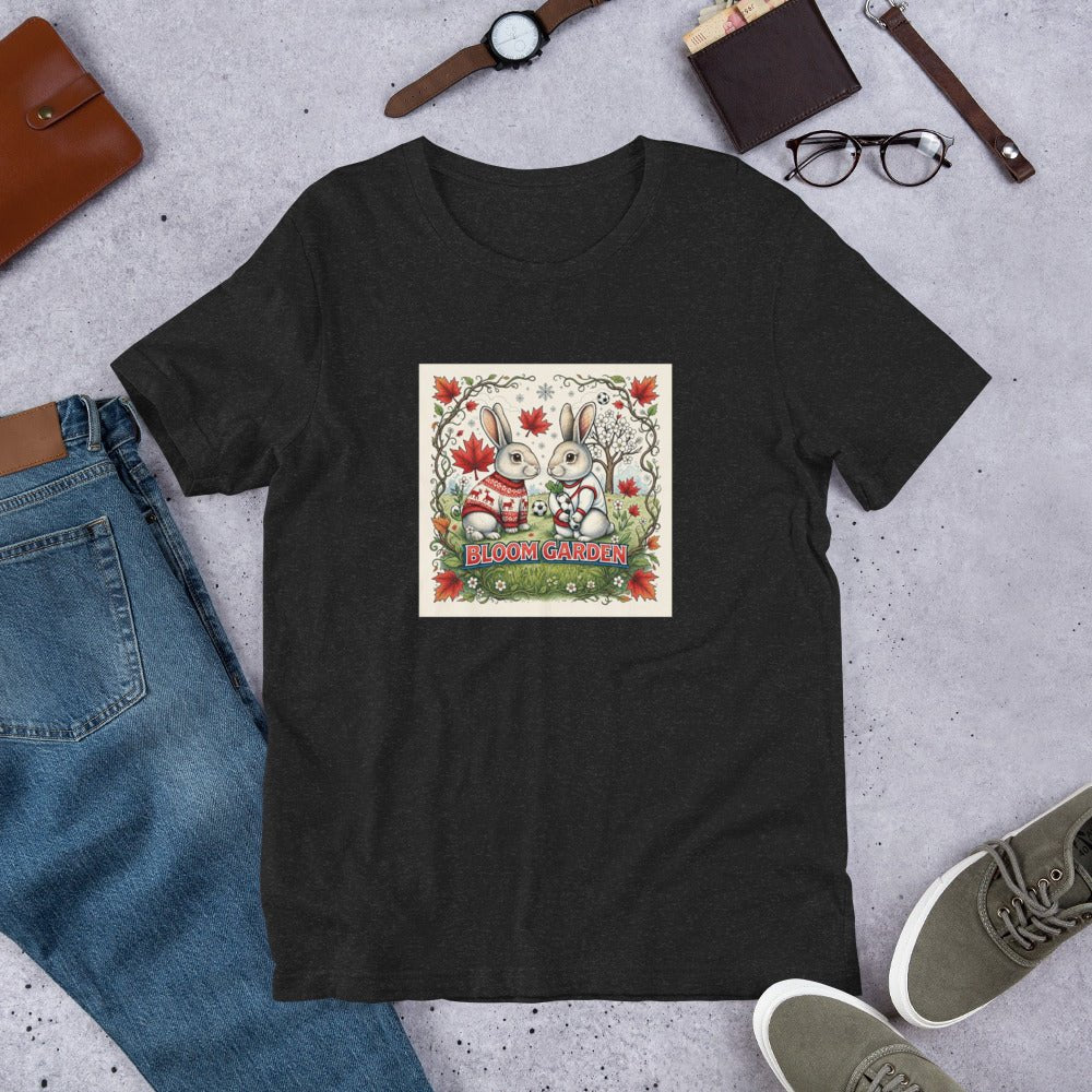 Bloom Garden Canadian Rabbit T-Shirt | Canadian Fan | Canada Mexico USA 2026 | Unisex - BLOOM GARDEN
