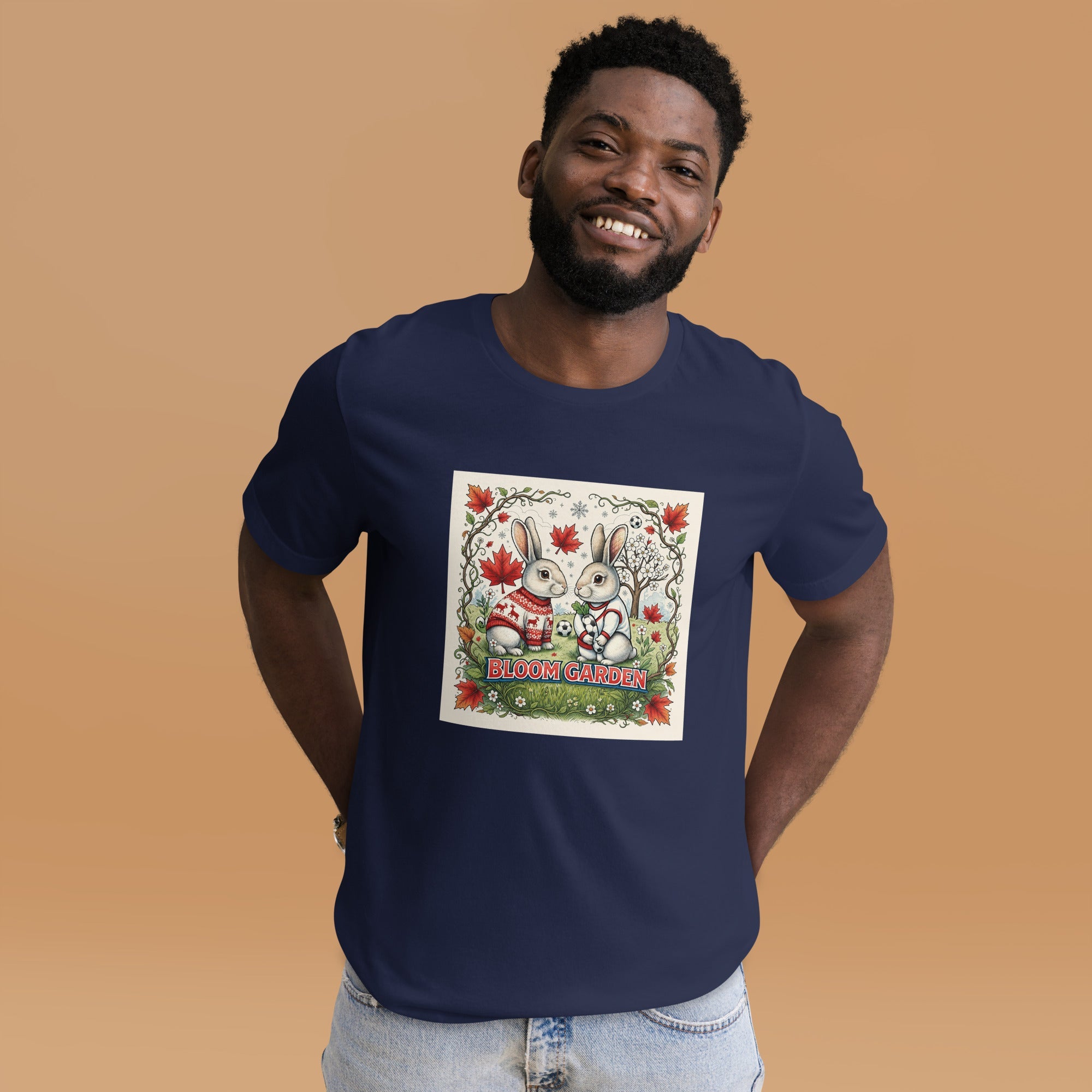 Bloom Garden Canadian Rabbit T-Shirt | Canadian Fan | Canada Mexico USA 2026 | Unisex - BLOOM GARDEN