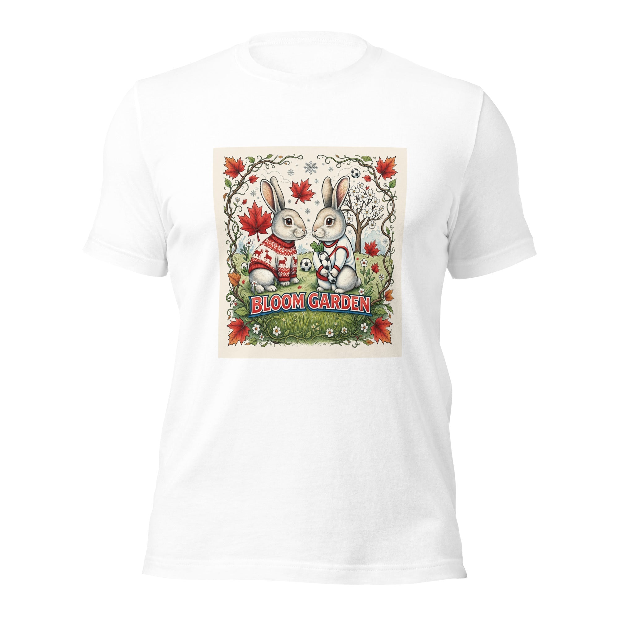 Bloom Garden Canadian Rabbit T-Shirt | Canadian Fan | Canada Mexico USA 2026 | Unisex - BLOOM GARDEN