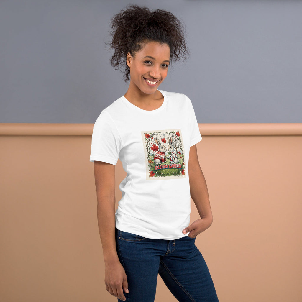 Bloom Garden Canadian Rabbit T-Shirt | Canadian Fan | Canada Mexico USA 2026 | Unisex - BLOOM GARDEN