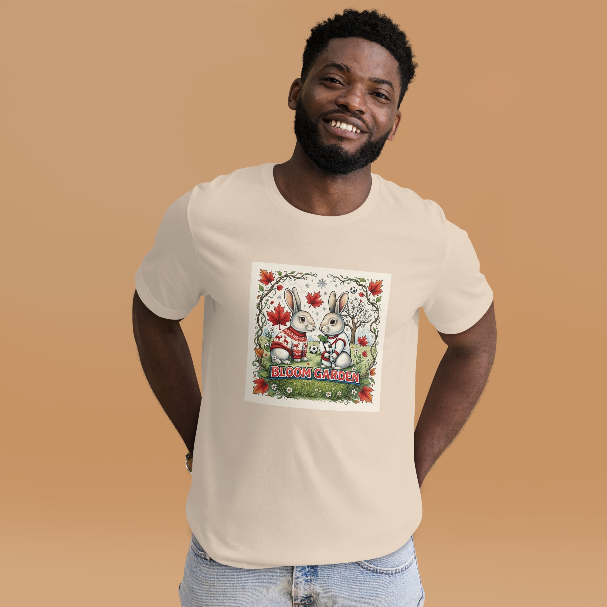 Bloom Garden Canadian Rabbit T-Shirt | Canadian Fan | Canada Mexico USA 2026 | Unisex - BLOOM GARDEN