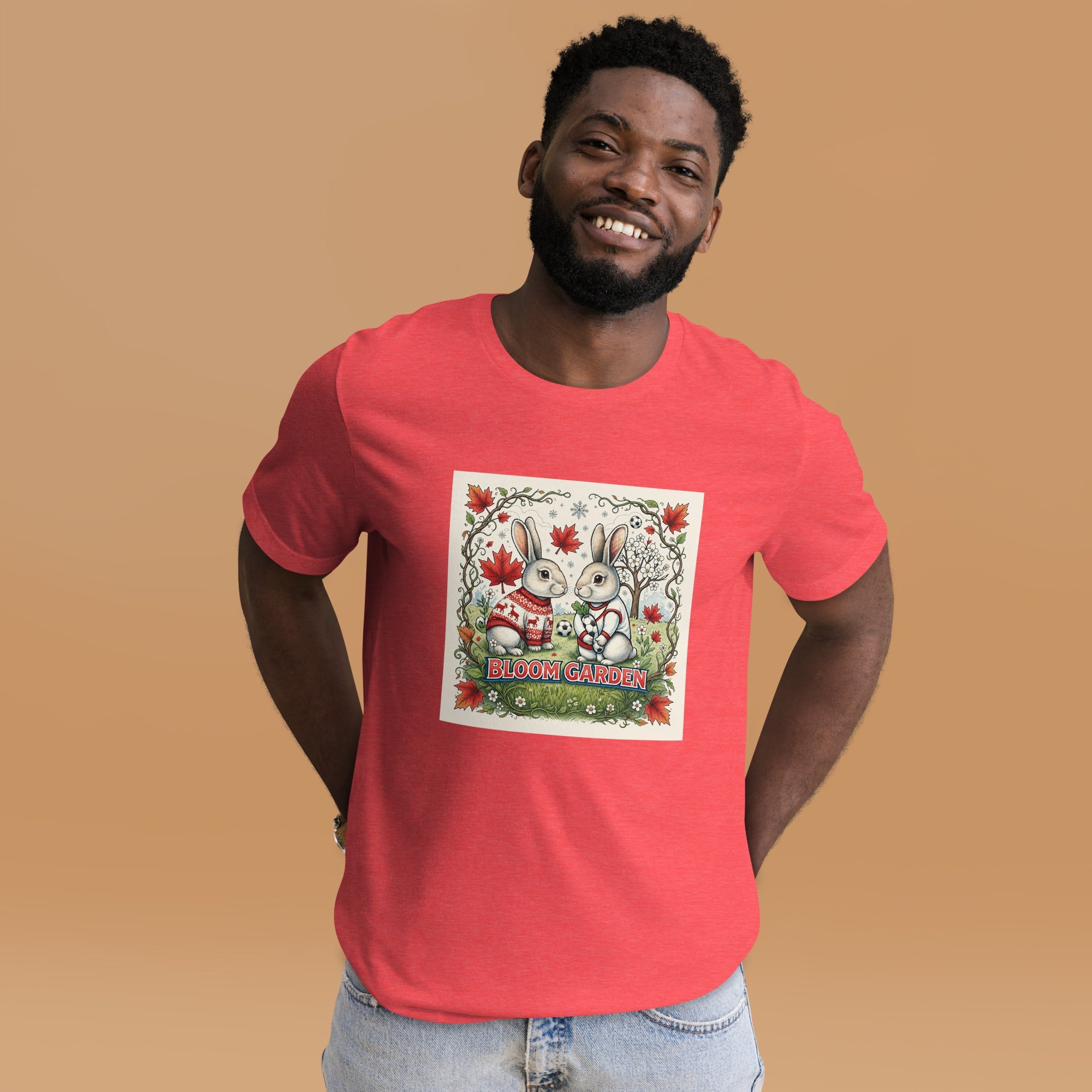 Bloom Garden Canadian Rabbit T-Shirt | Canadian Fan | Canada Mexico USA 2026 | Unisex - BLOOM GARDEN