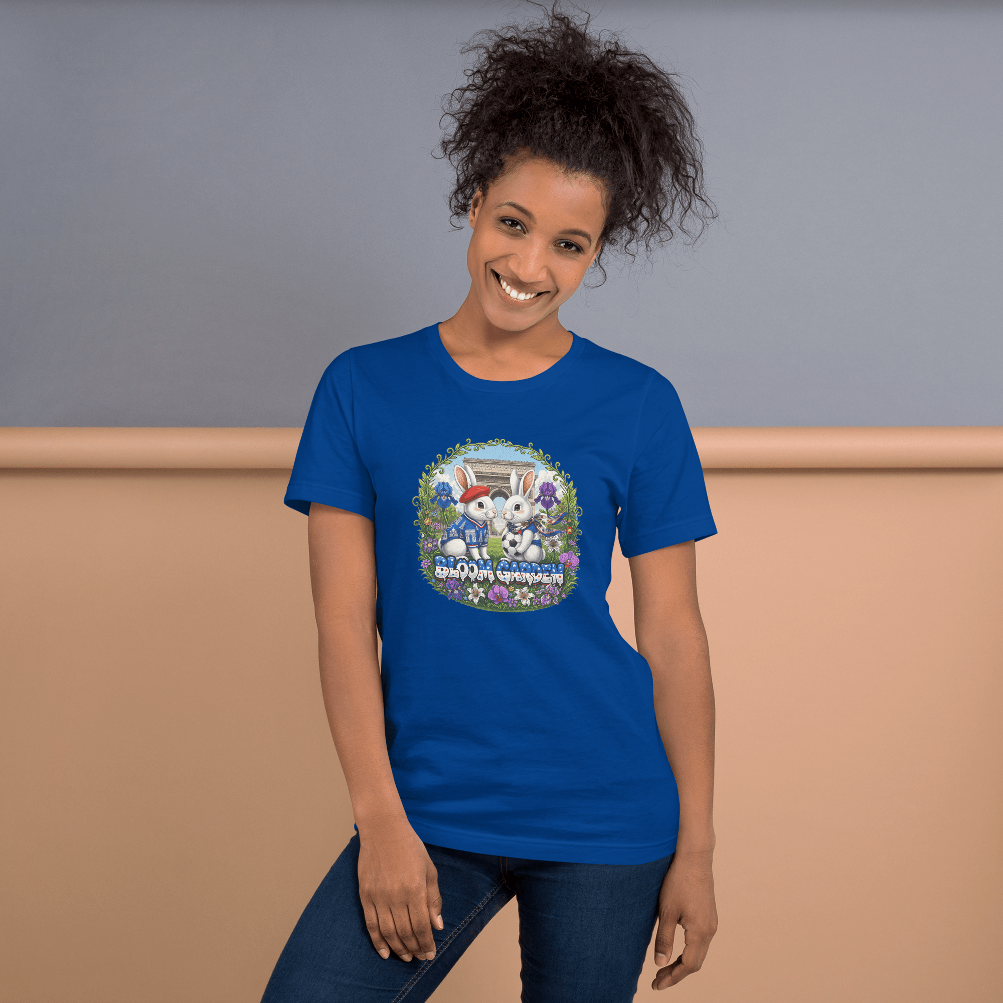 Bloom Garden French Rabbit T-Shirt | France Soccer Fan | Canada Mexico USA 2026 | Unisex - BLOOM GARDEN