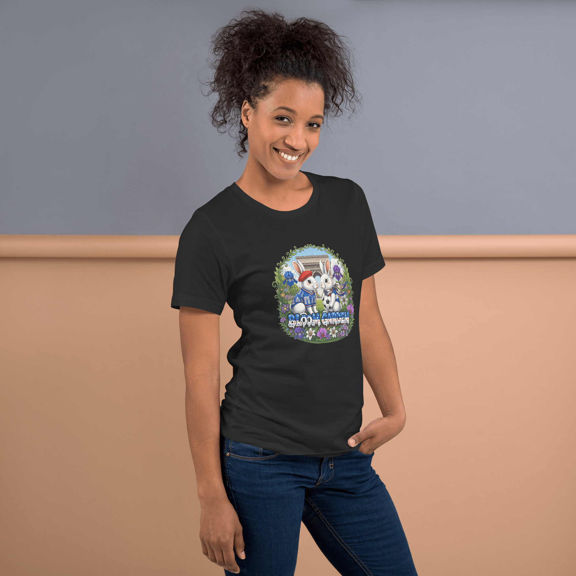 Bloom Garden French Rabbit T-Shirt | France Soccer Fan | Canada Mexico USA 2026 | Unisex - BLOOM GARDEN
