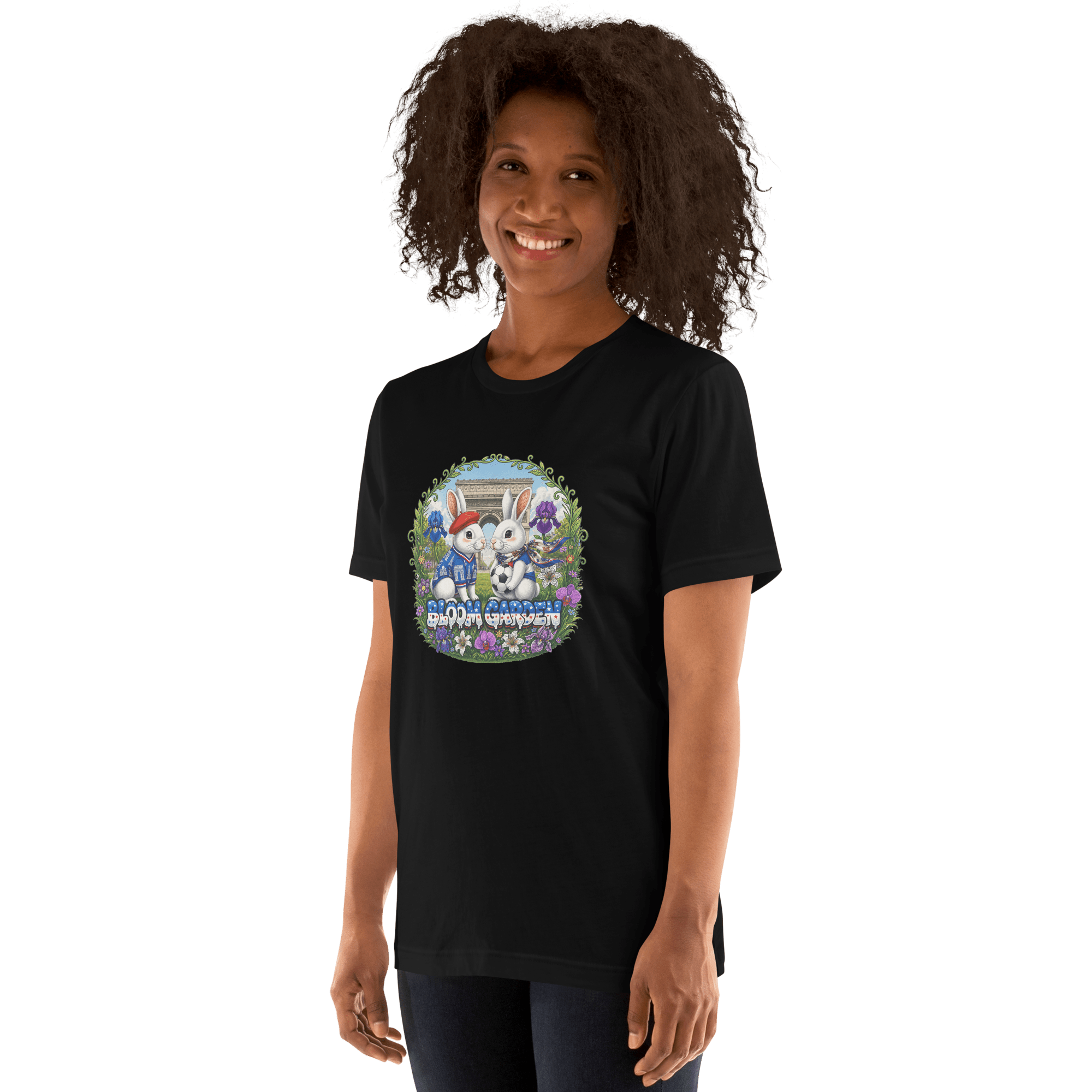Bloom Garden French Rabbit T-Shirt | France Soccer Fan | Canada Mexico USA 2026 | Unisex - BLOOM GARDEN