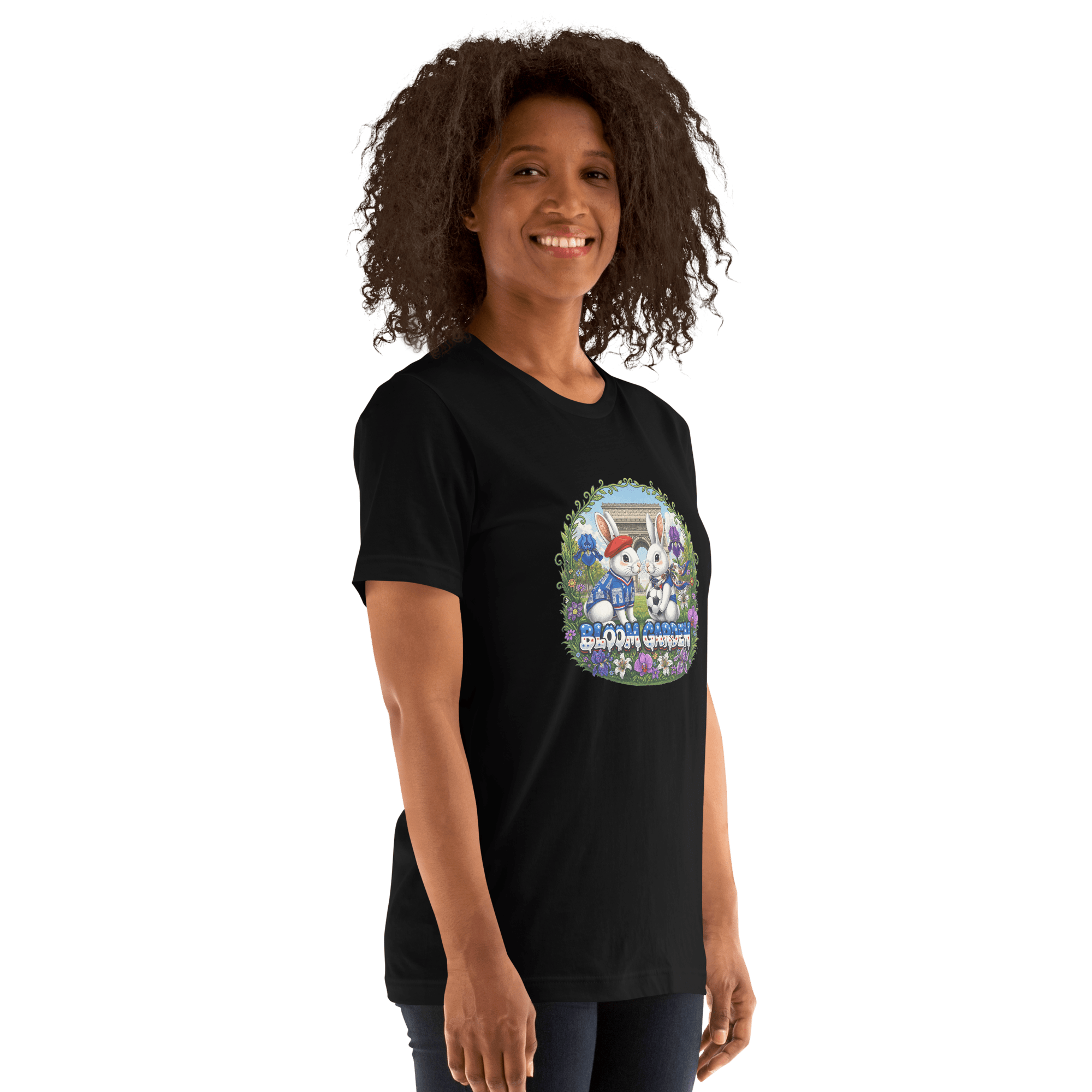 Bloom Garden French Rabbit T-Shirt | France Soccer Fan | Canada Mexico USA 2026 | Unisex - BLOOM GARDEN