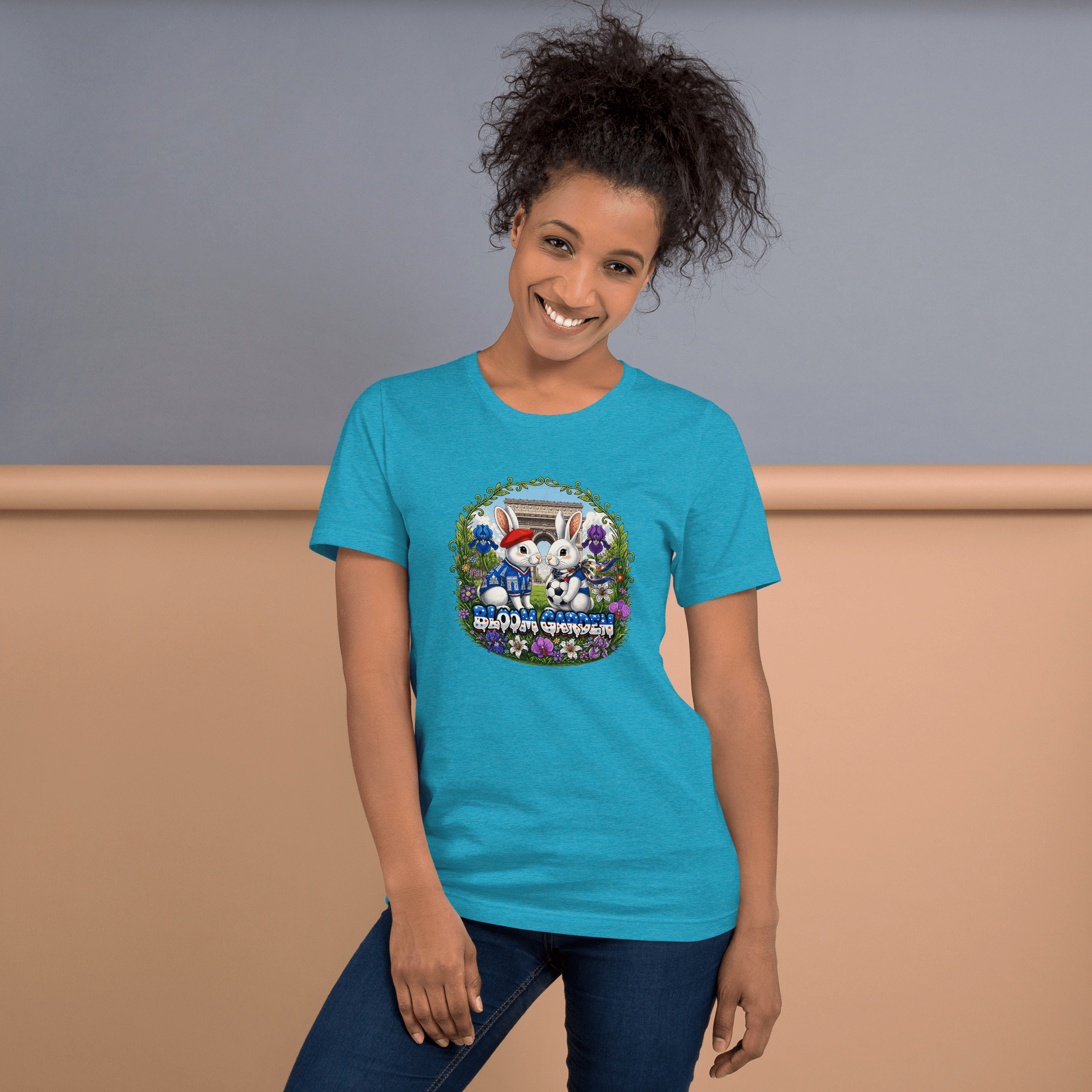 Bloom Garden French Rabbit T-Shirt | France Soccer Fan | Canada Mexico USA 2026 | Unisex - BLOOM GARDEN