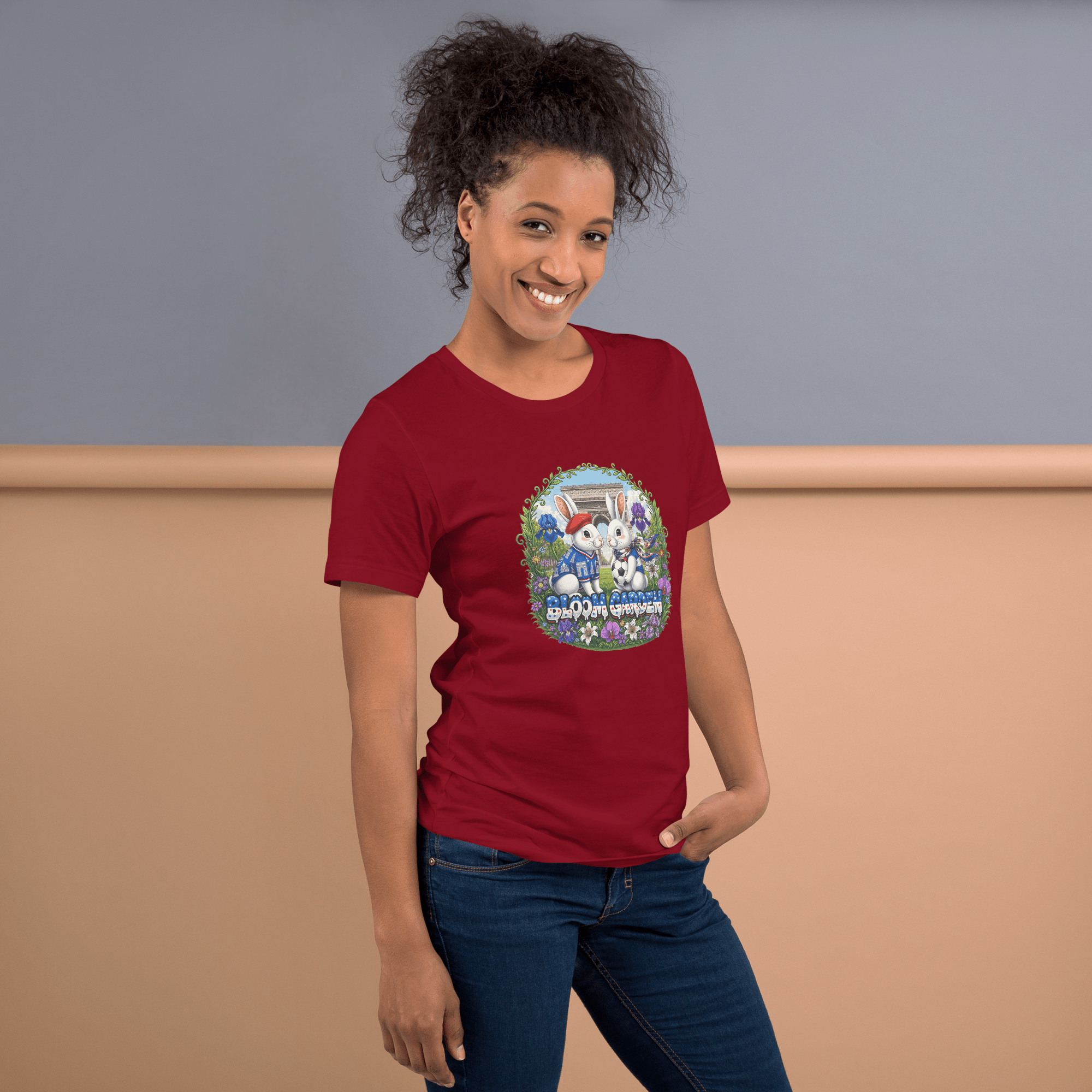 Bloom Garden French Rabbit T-Shirt | France Soccer Fan | Canada Mexico USA 2026 | Unisex - BLOOM GARDEN