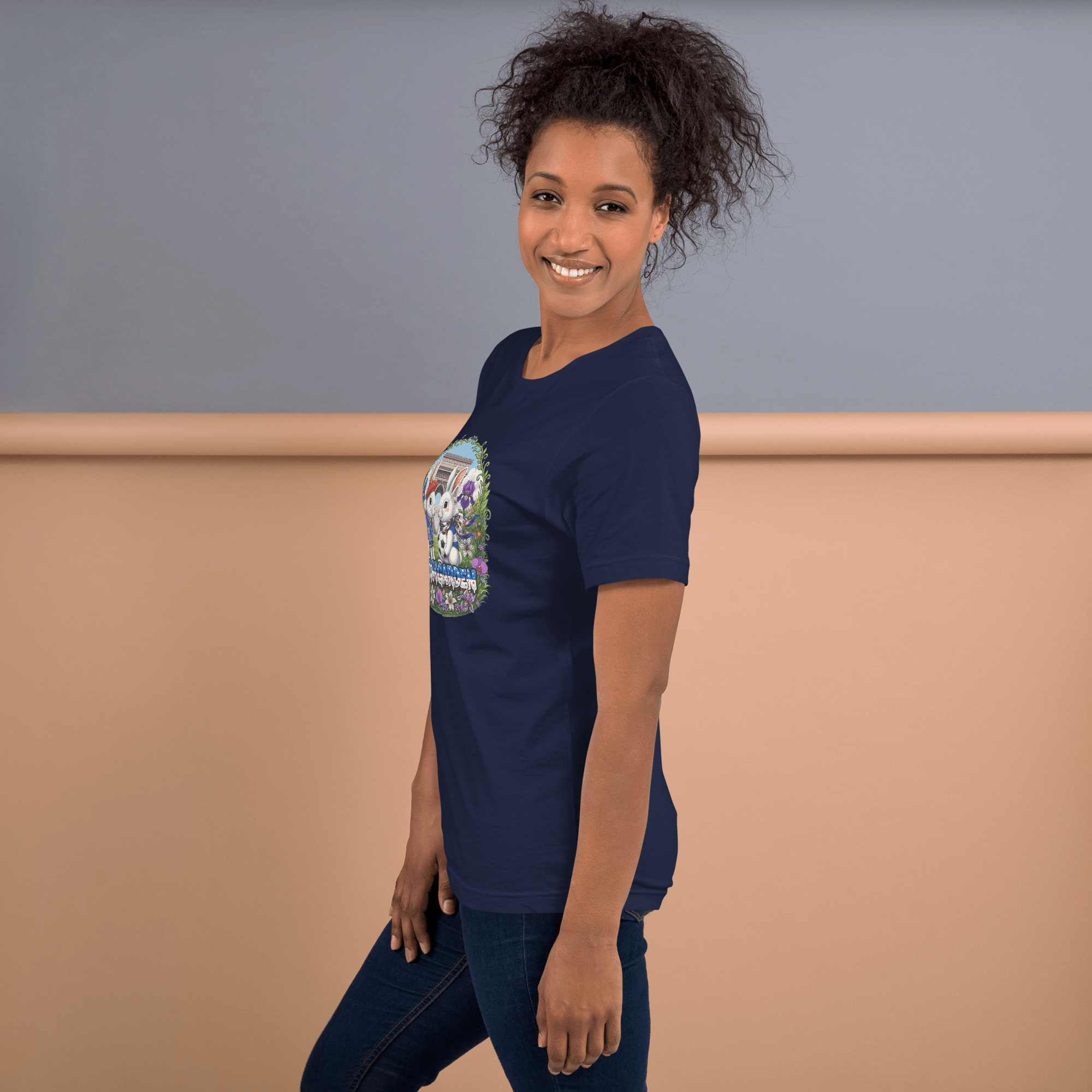 Bloom Garden French Rabbit T-Shirt | France Soccer Fan | Canada Mexico USA 2026 | Unisex - BLOOM GARDEN