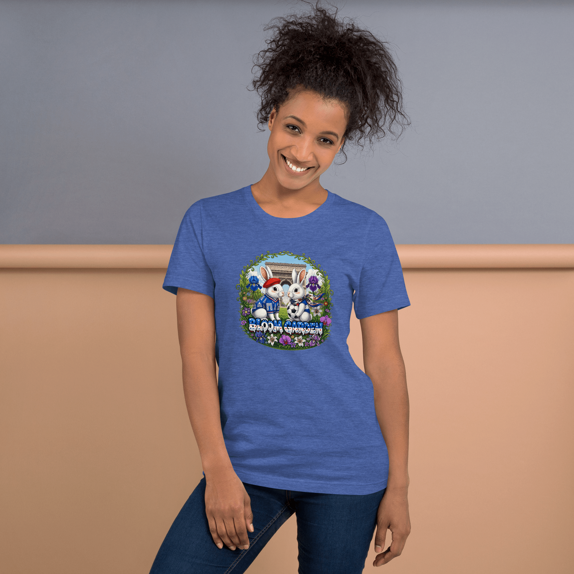 Bloom Garden French Rabbit T-Shirt | France Soccer Fan | Canada Mexico USA 2026 | Unisex - BLOOM GARDEN