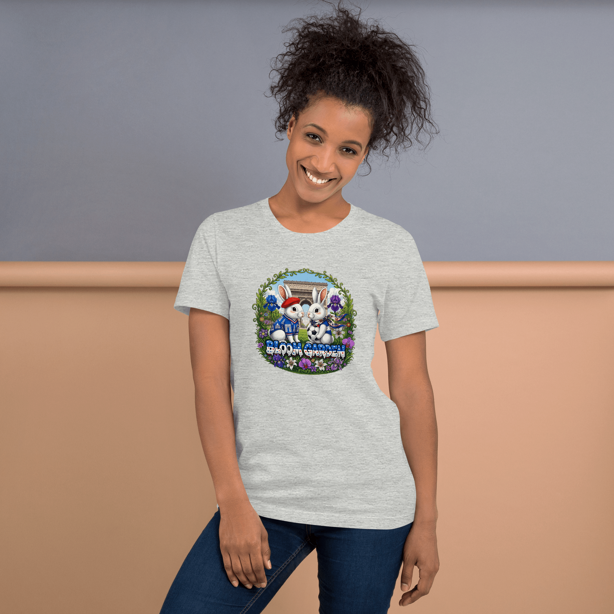 Bloom Garden French Rabbit T-Shirt | France Soccer Fan | Canada Mexico USA 2026 | Unisex - BLOOM GARDEN