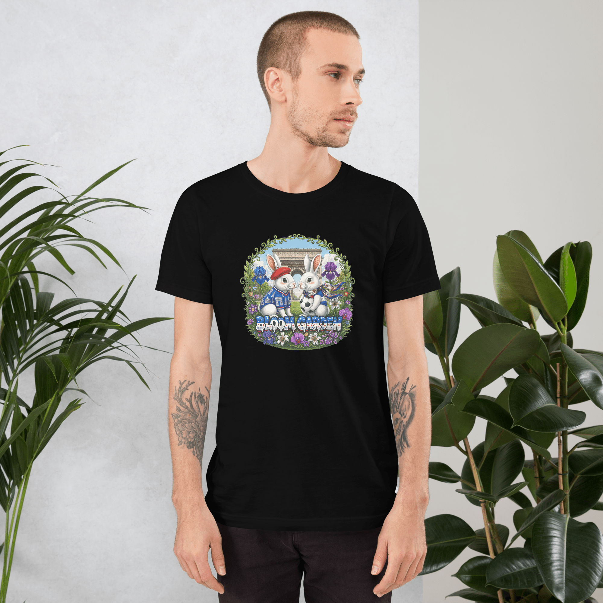 Bloom Garden French Rabbit T-Shirt | France Soccer Fan | Canada Mexico USA 2026 | Unisex - BLOOM GARDEN