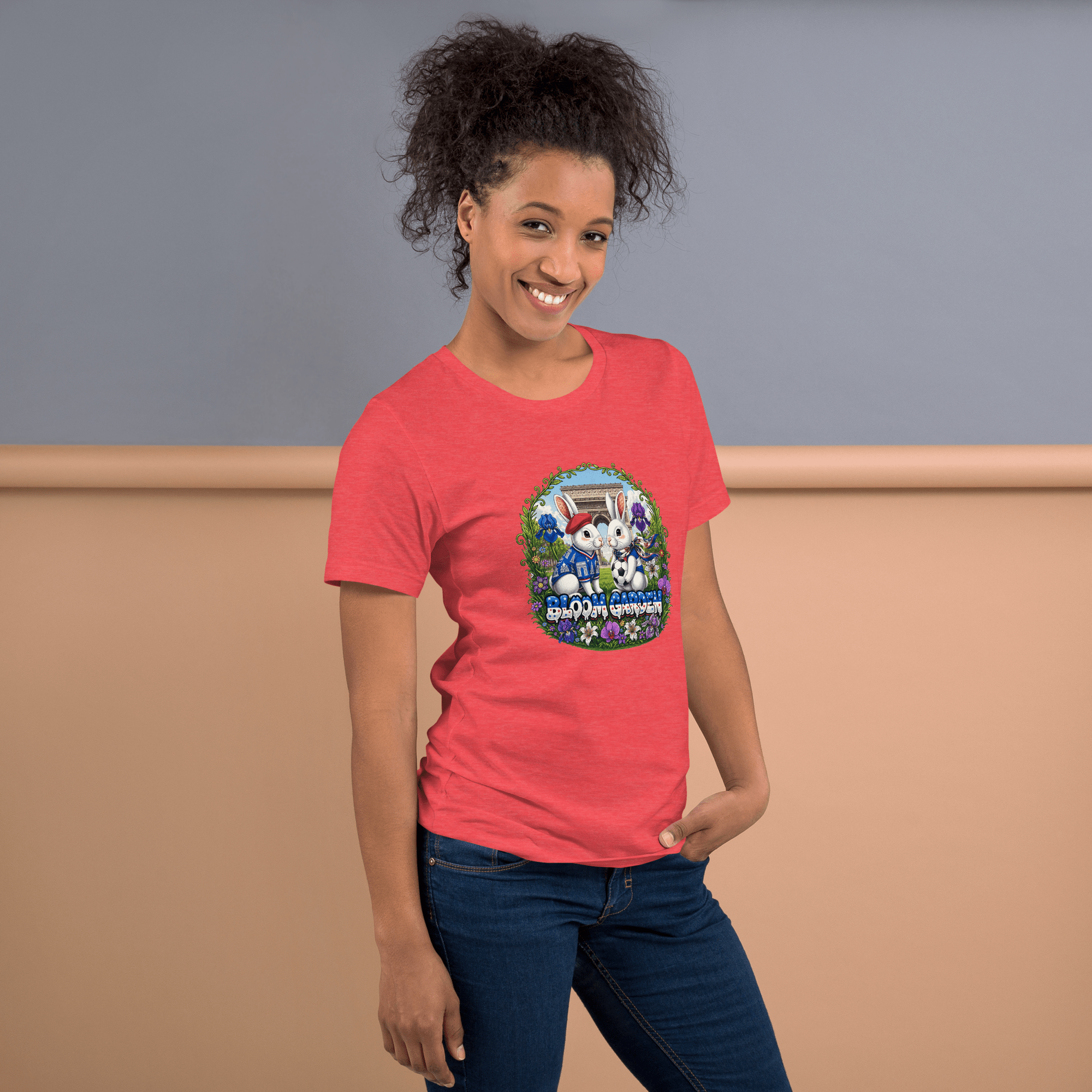 Bloom Garden French Rabbit T-Shirt | France Soccer Fan | Canada Mexico USA 2026 | Unisex - BLOOM GARDEN