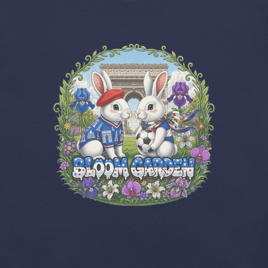 Bloom Garden French Rabbit T-Shirt | France Soccer Fan | Canada Mexico USA 2026 | Unisex - BLOOM GARDEN