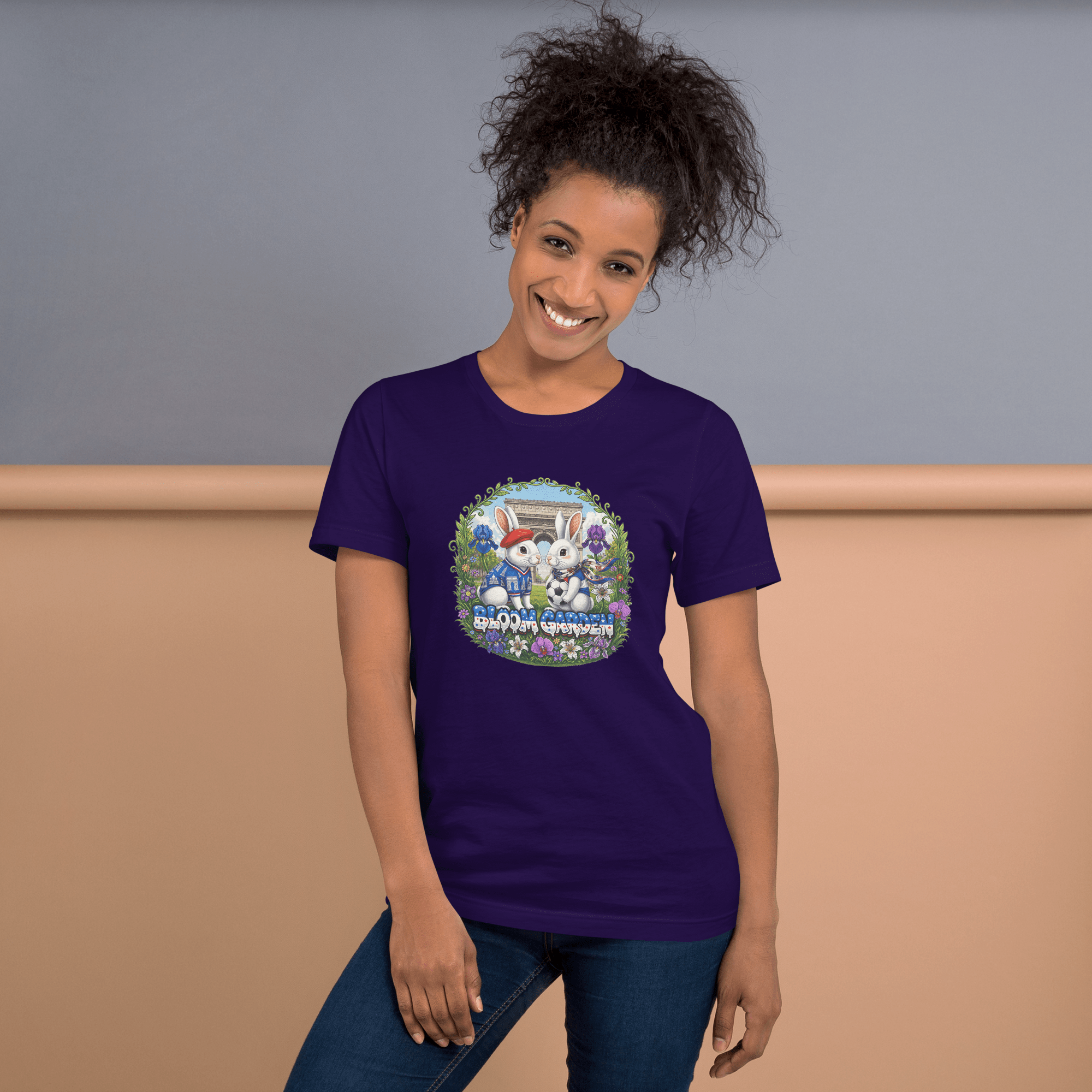 Bloom Garden French Rabbit T-Shirt | France Soccer Fan | Canada Mexico USA 2026 | Unisex - BLOOM GARDEN
