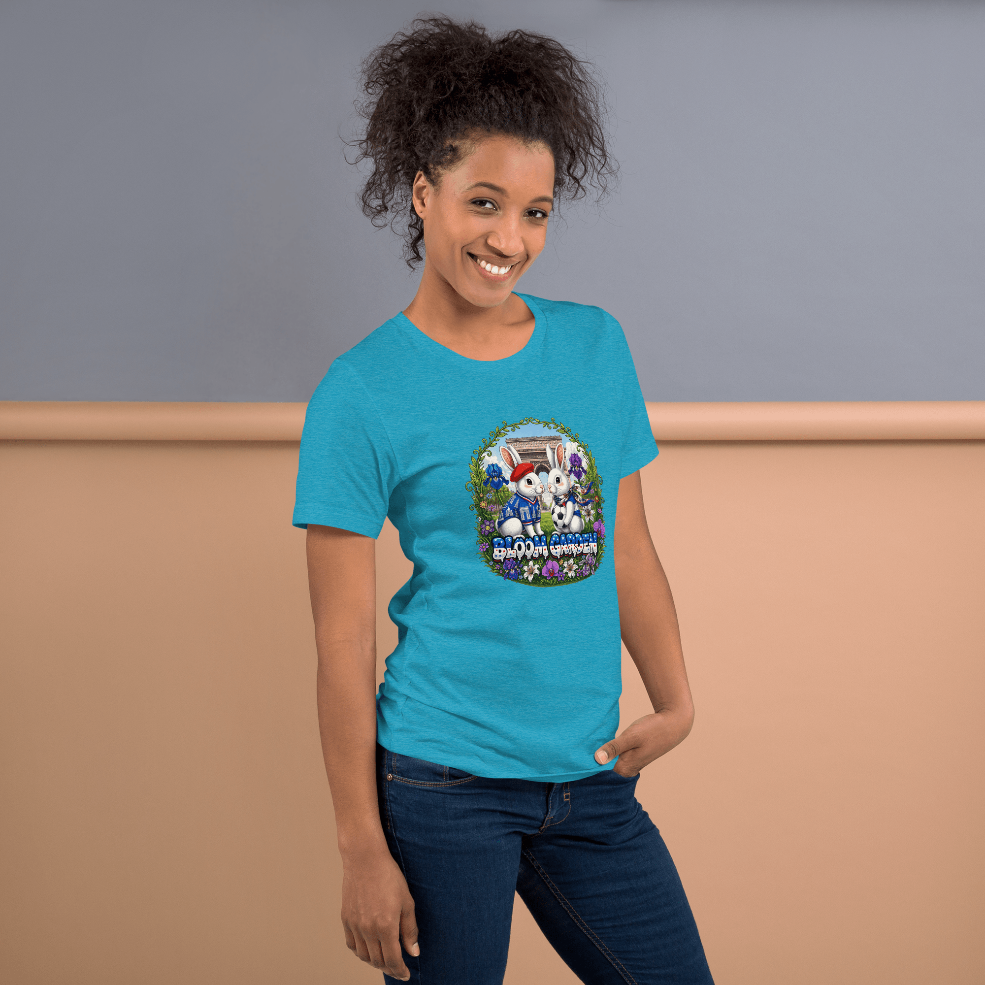 Bloom Garden French Rabbit T-Shirt | France Soccer Fan | Canada Mexico USA 2026 | Unisex - BLOOM GARDEN