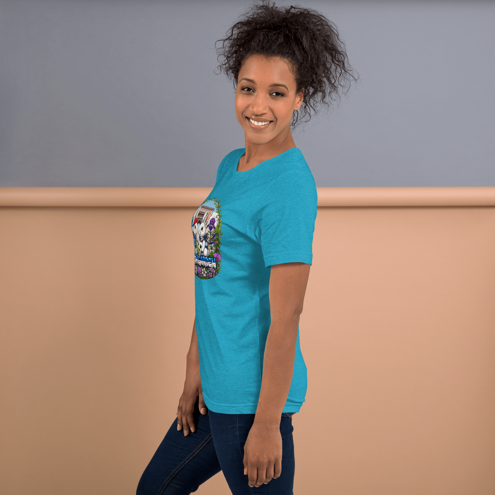 Bloom Garden French Rabbit T-Shirt | France Soccer Fan | Canada Mexico USA 2026 | Unisex - BLOOM GARDEN