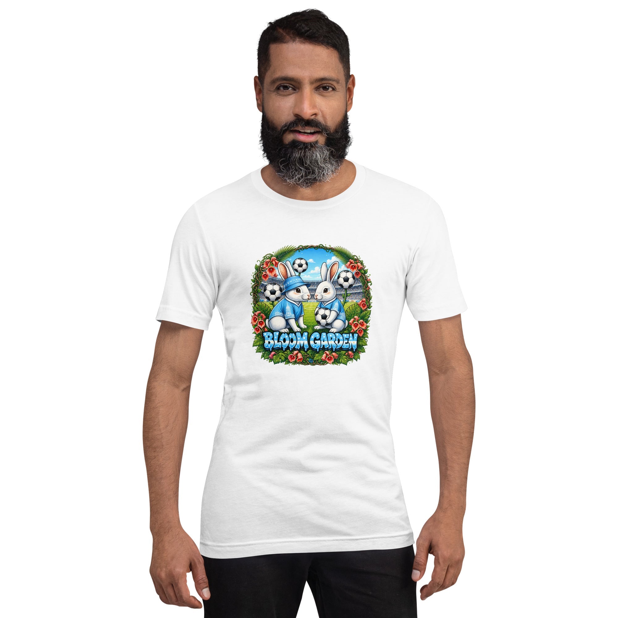 Bloom Garden "Goal & Garden" Argentina Rabbit Tee | Argentina Soccer Fan | Canada Mexico USA 2026 | Unisex - BLOOM GARDEN