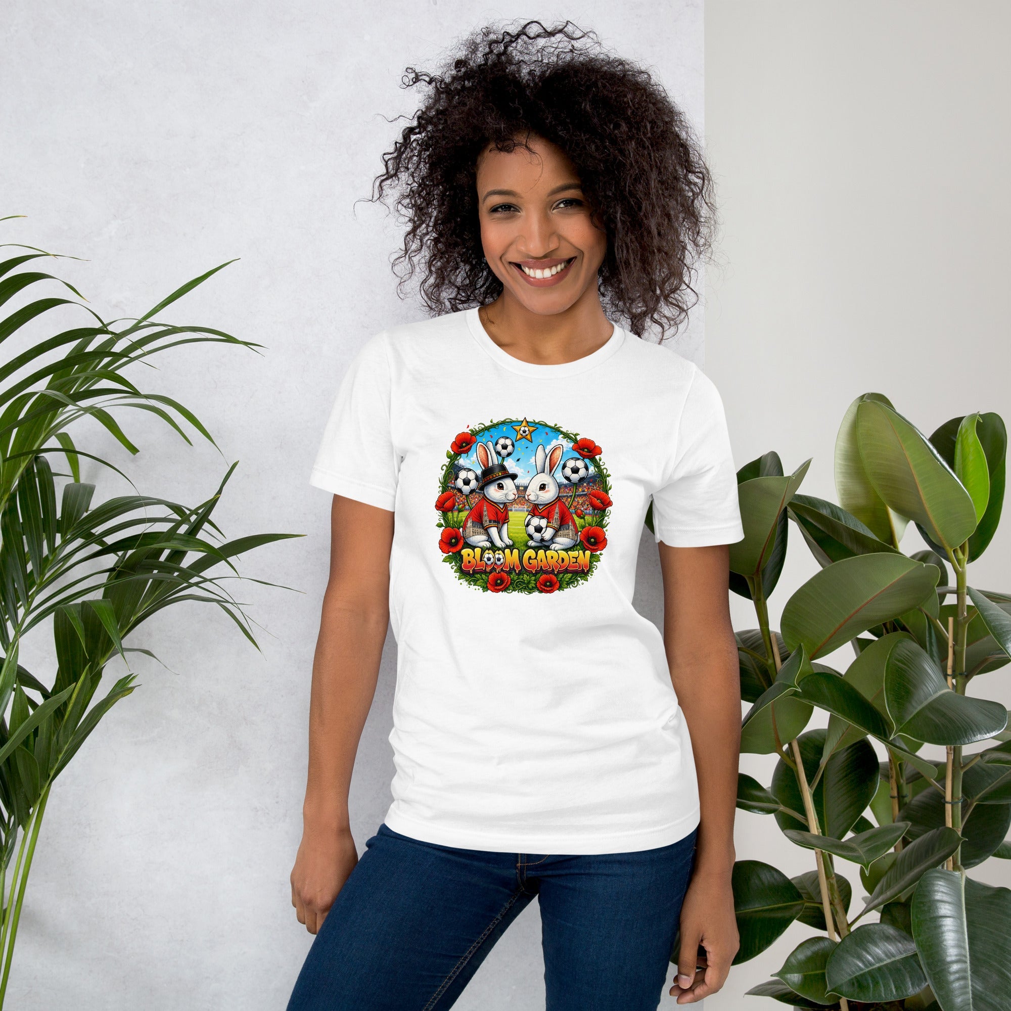 Bloom Garden "Goal & Garden" Belgium Rabbit Tee | Belgium Soccer Fan | Canada Mexico USA 2026 | Unisex - BLOOM GARDEN