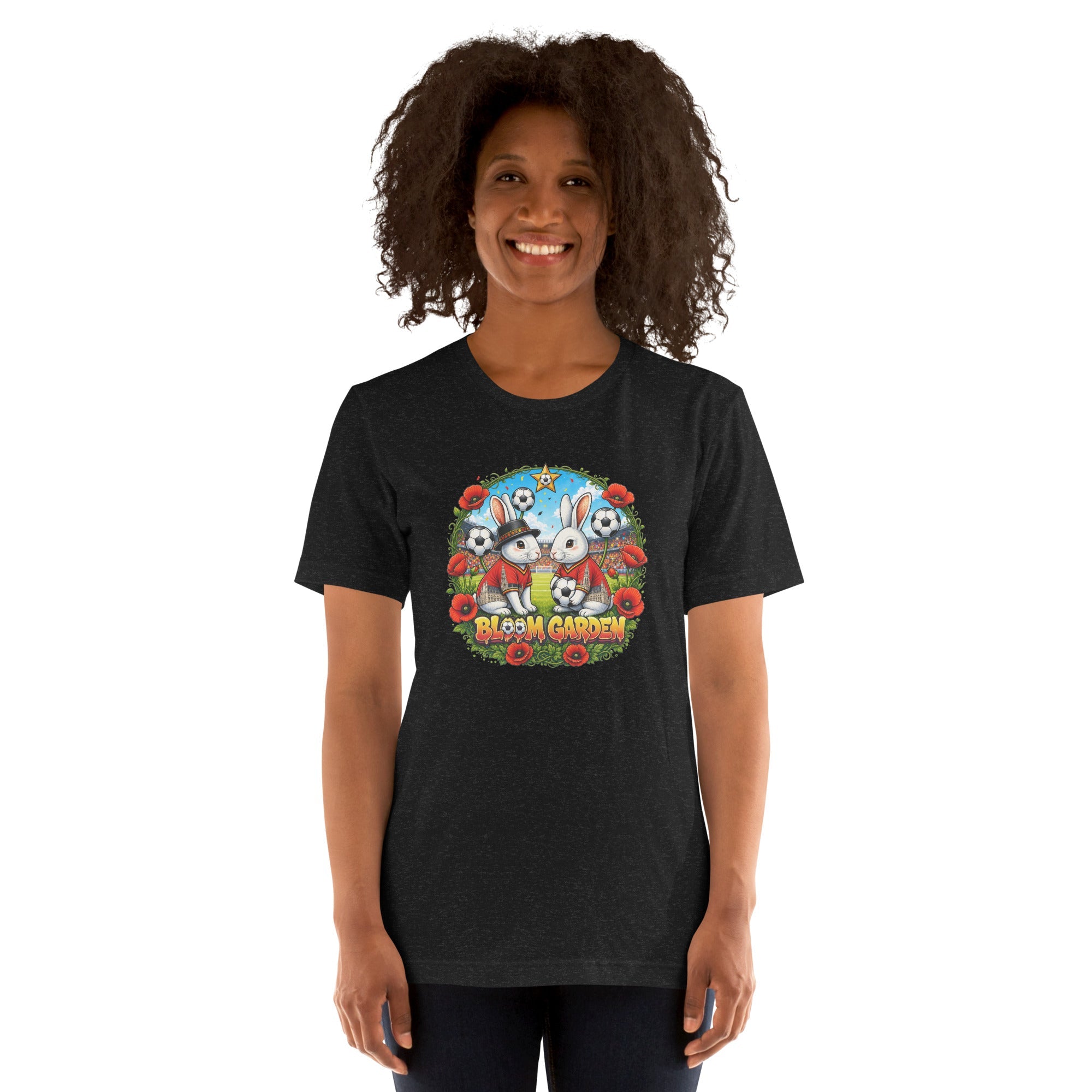 Bloom Garden "Goal & Garden" Belgium Rabbit Tee | Belgium Soccer Fan | Canada Mexico USA 2026 | Unisex - BLOOM GARDEN