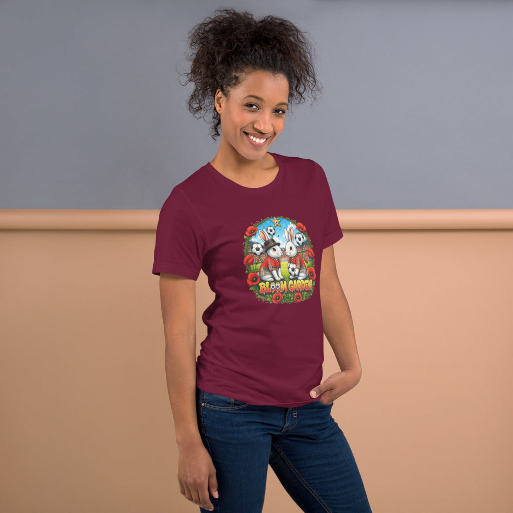 Bloom Garden "Goal & Garden" Belgium Rabbit Tee | Belgium Soccer Fan | Canada Mexico USA 2026 | Unisex - BLOOM GARDEN