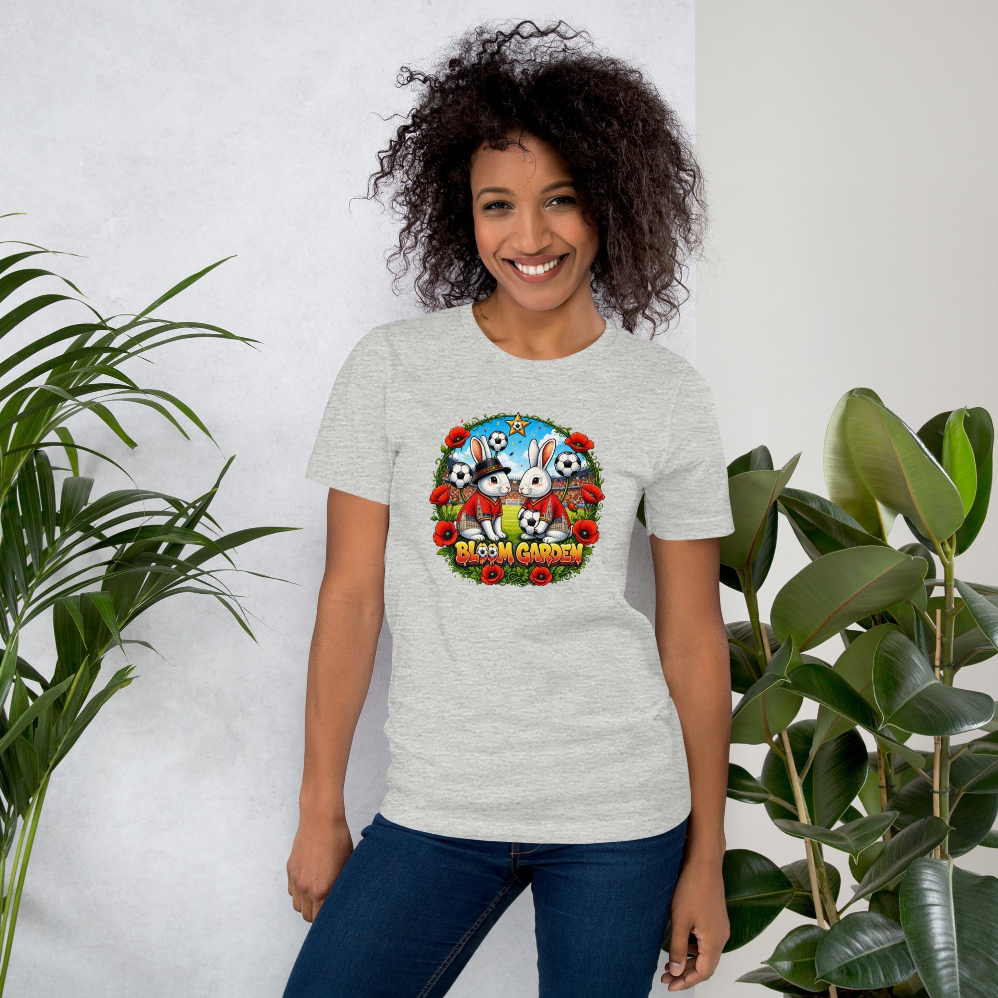 Bloom Garden "Goal & Garden" Belgium Rabbit Tee | Belgium Soccer Fan | Canada Mexico USA 2026 | Unisex - BLOOM GARDEN