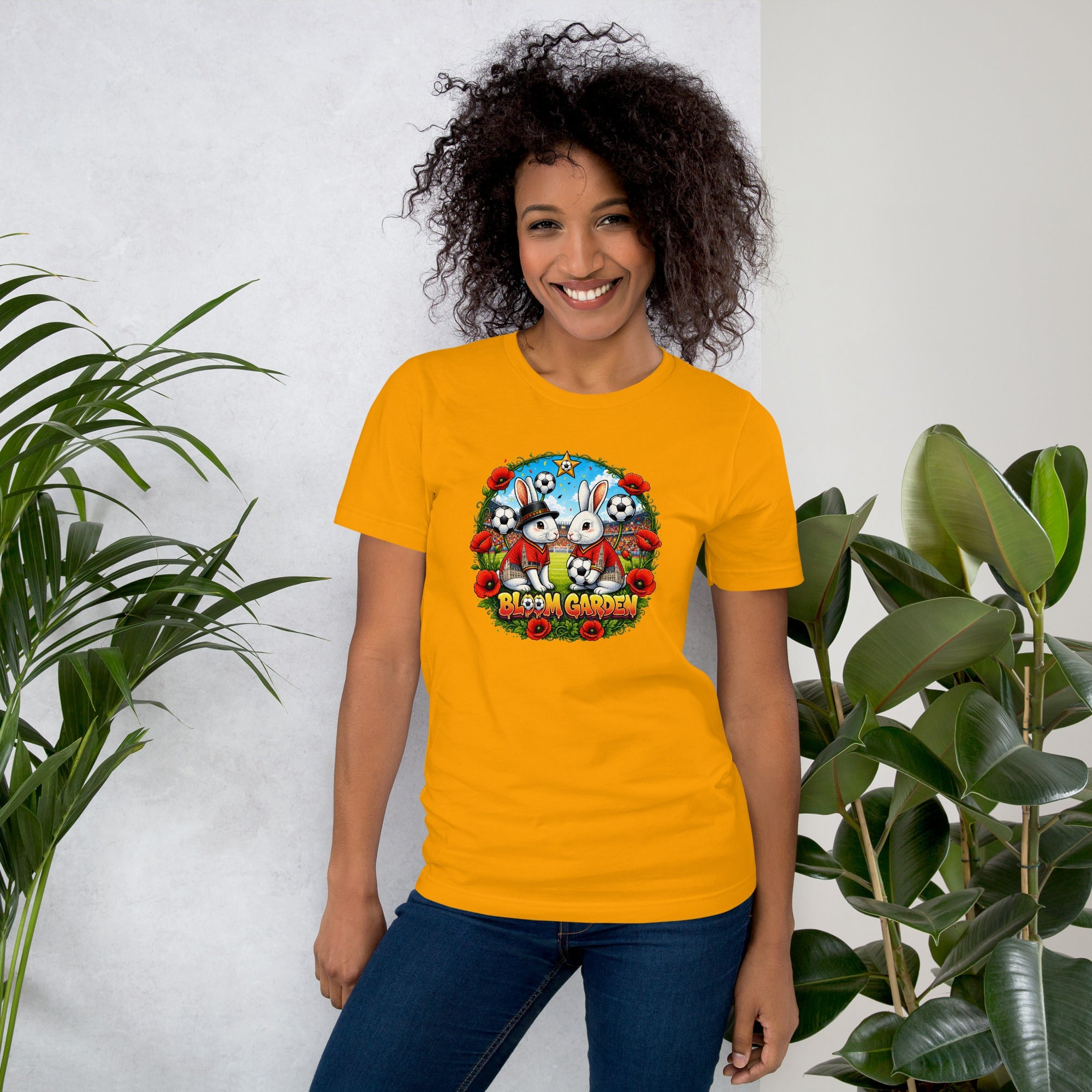 Bloom Garden "Goal & Garden" Belgium Rabbit Tee | Belgium Soccer Fan | Canada Mexico USA 2026 | Unisex - BLOOM GARDEN