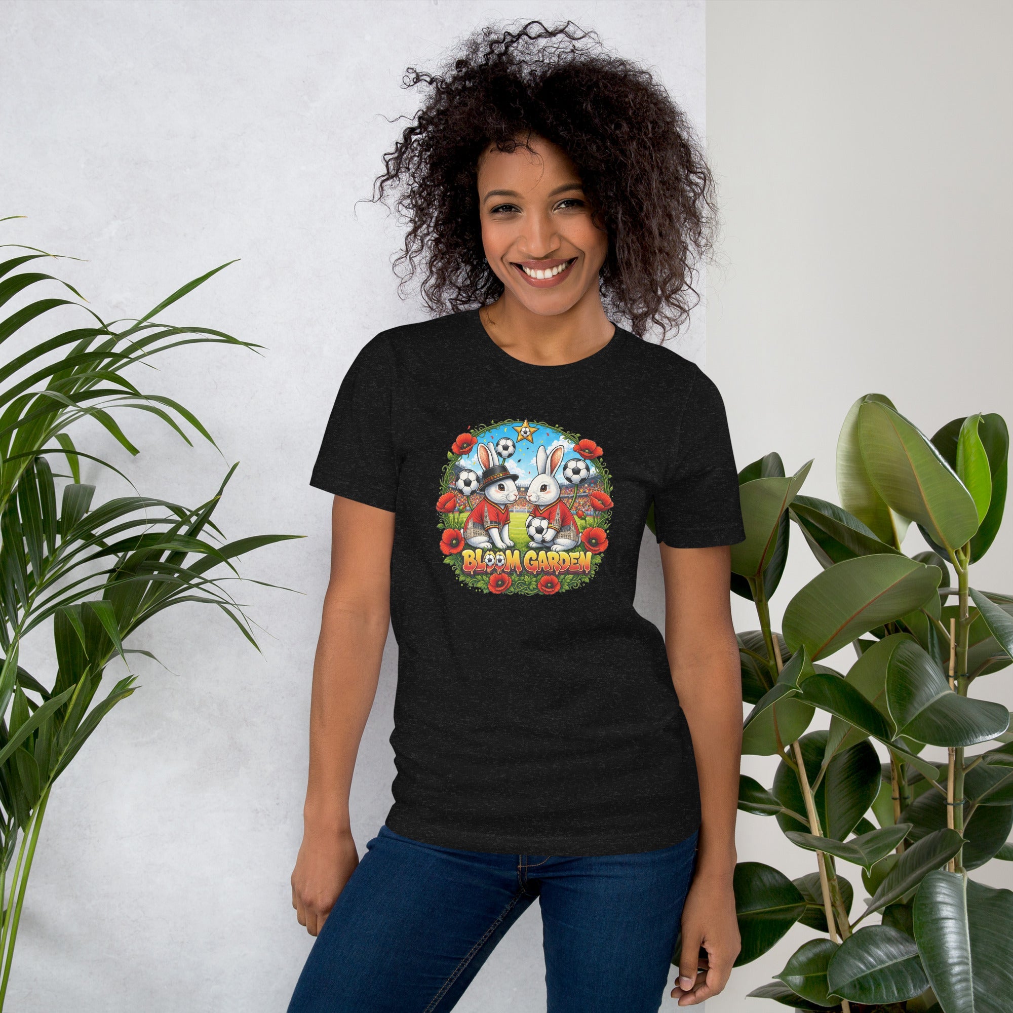 Bloom Garden "Goal & Garden" Belgium Rabbit Tee | Belgium Soccer Fan | Canada Mexico USA 2026 | Unisex - BLOOM GARDEN