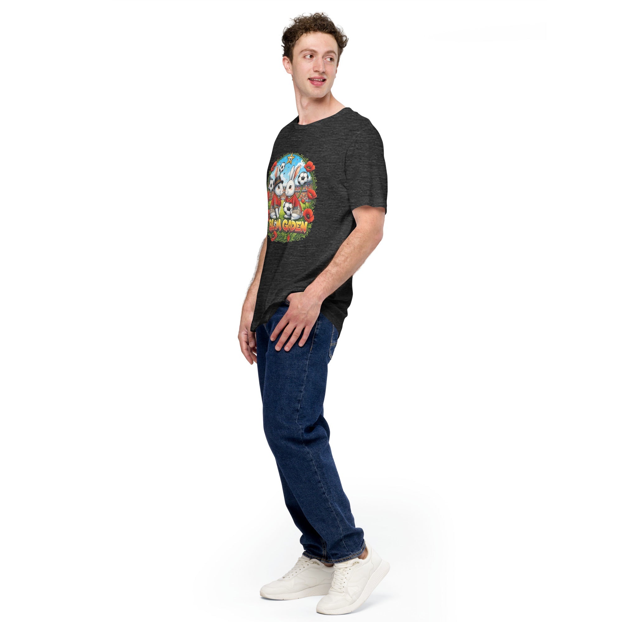 Bloom Garden "Goal & Garden" Belgium Rabbit Tee | Belgium Soccer Fan | Canada Mexico USA 2026 | Unisex - BLOOM GARDEN