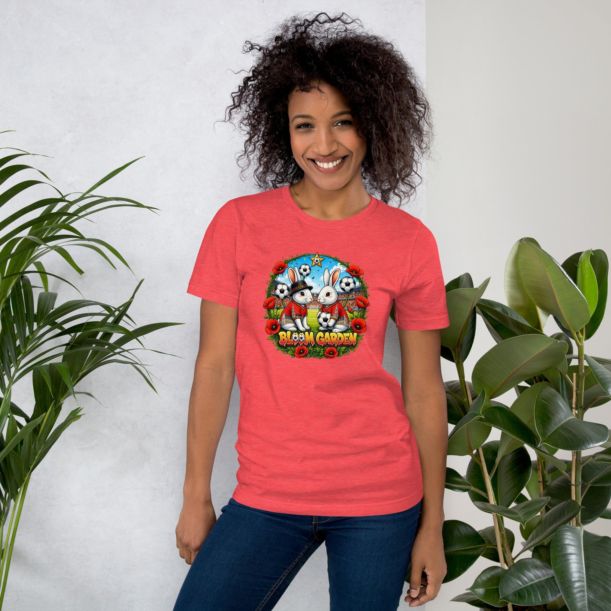 Bloom Garden "Goal & Garden" Belgium Rabbit Tee | Belgium Soccer Fan | Canada Mexico USA 2026 | Unisex - BLOOM GARDEN
