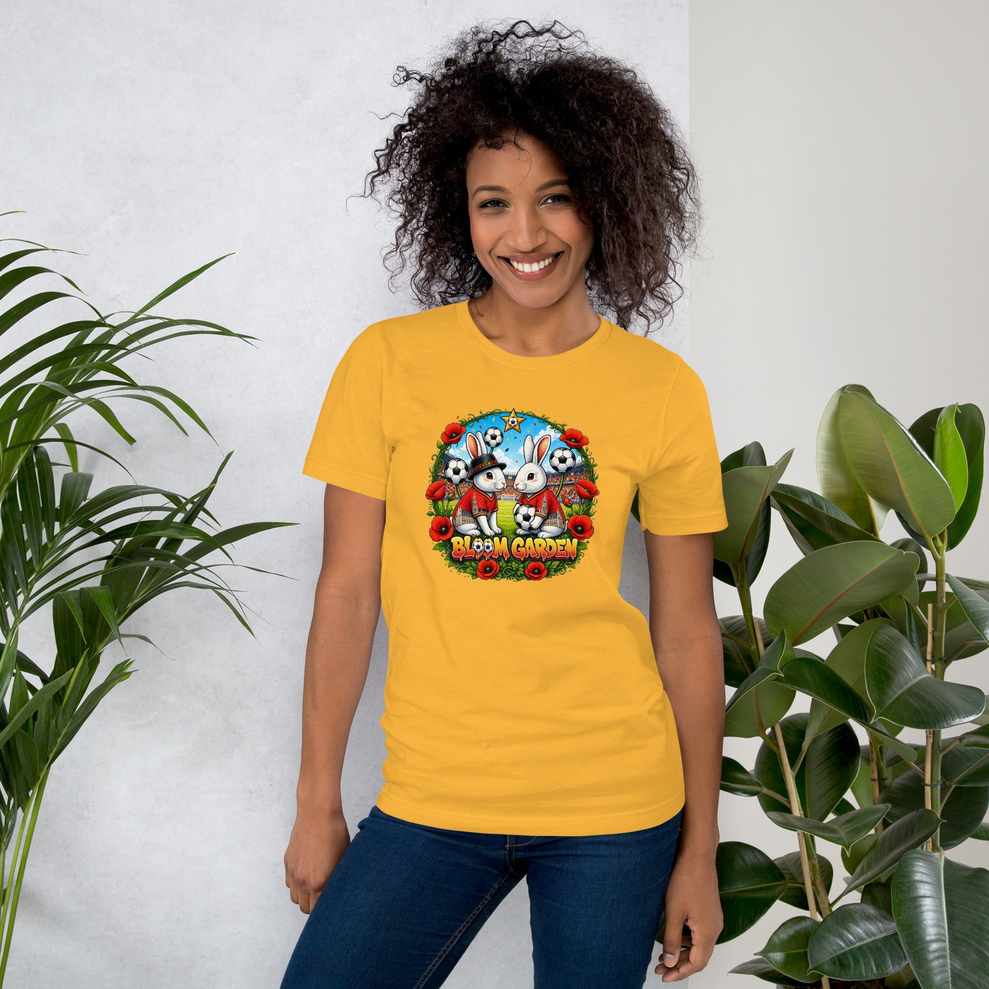 Bloom Garden "Goal & Garden" Belgium Rabbit Tee | Belgium Soccer Fan | Canada Mexico USA 2026 | Unisex - BLOOM GARDEN