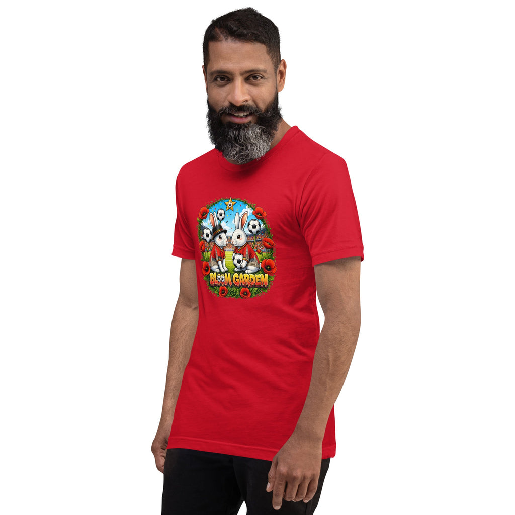 Bloom Garden "Goal & Garden" Belgium Rabbit Tee | Belgium Soccer Fan | Canada Mexico USA 2026 | Unisex - BLOOM GARDEN