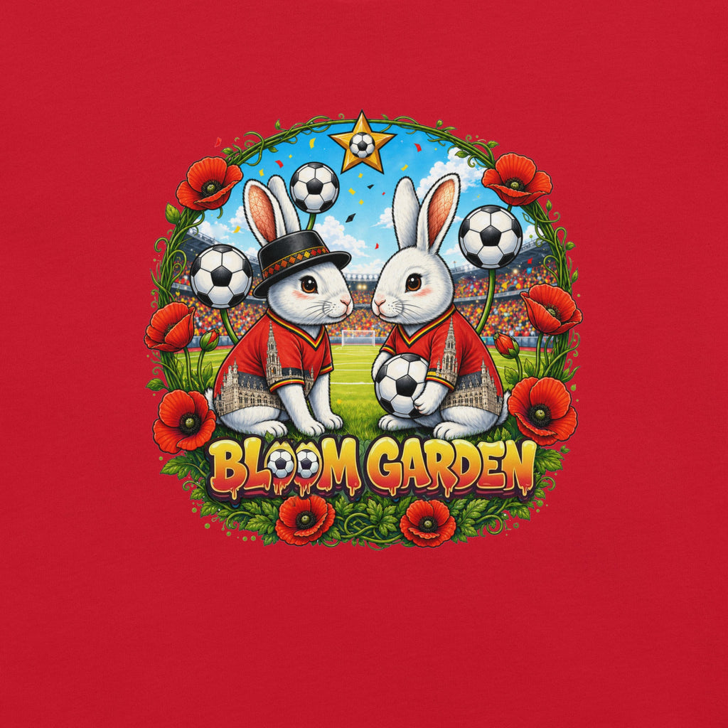 Bloom Garden "Goal & Garden" Belgium Rabbit Tee | Belgium Soccer Fan | Canada Mexico USA 2026 | Unisex - BLOOM GARDEN