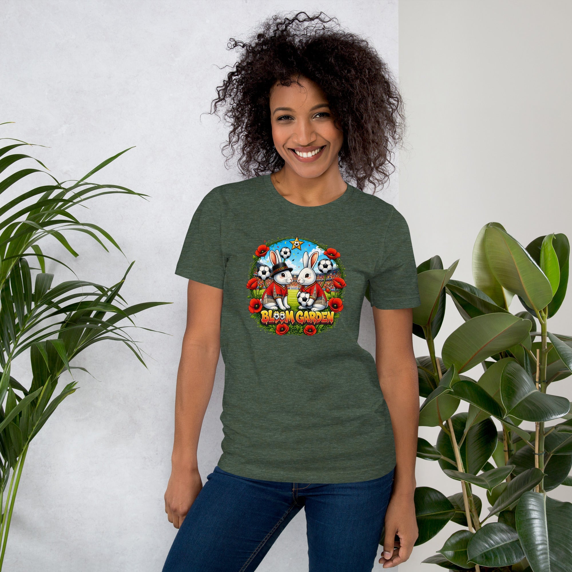 Bloom Garden "Goal & Garden" Belgium Rabbit Tee | Belgium Soccer Fan | Canada Mexico USA 2026 | Unisex - BLOOM GARDEN