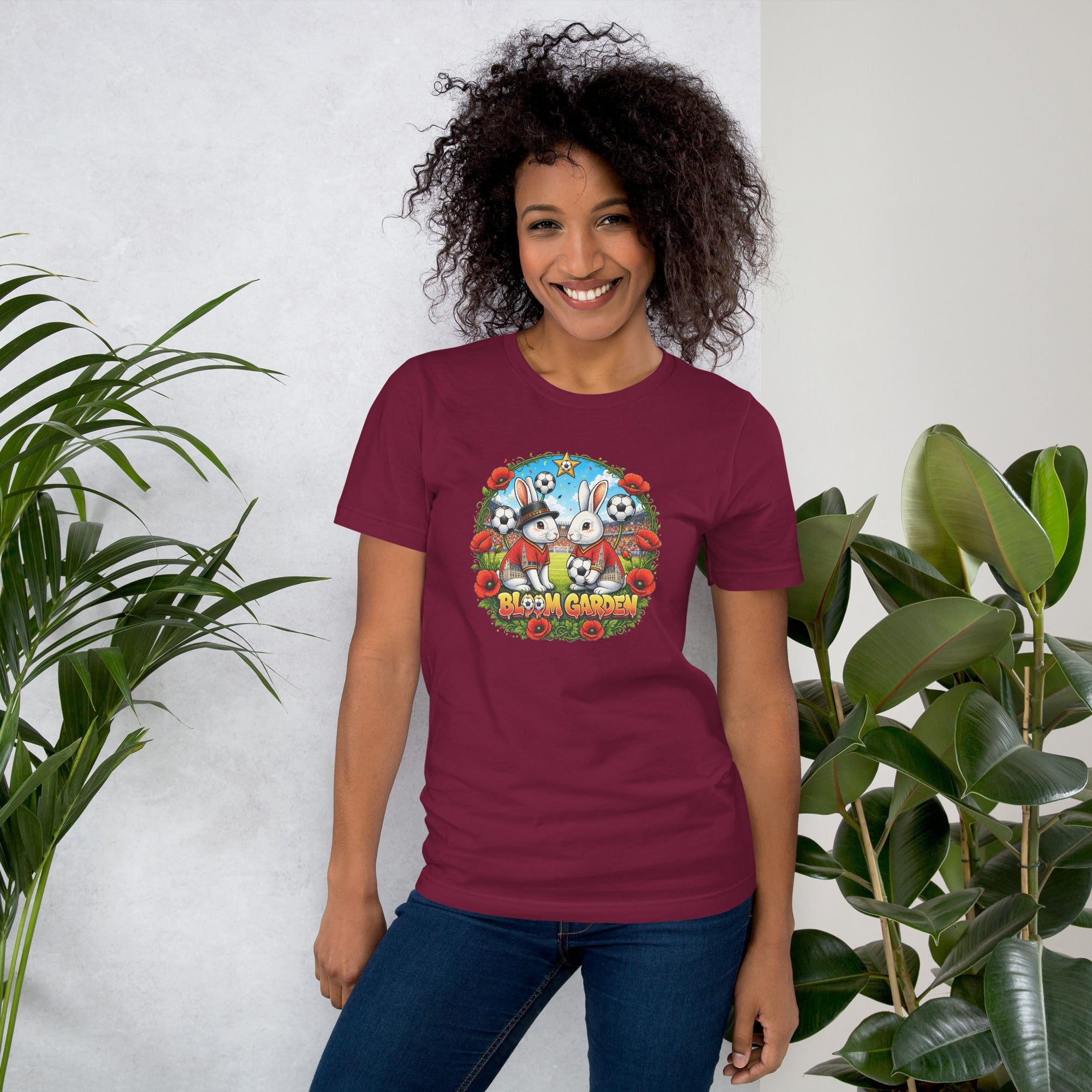 Bloom Garden "Goal & Garden" Belgium Rabbit Tee | Belgium Soccer Fan | Canada Mexico USA 2026 | Unisex - BLOOM GARDEN