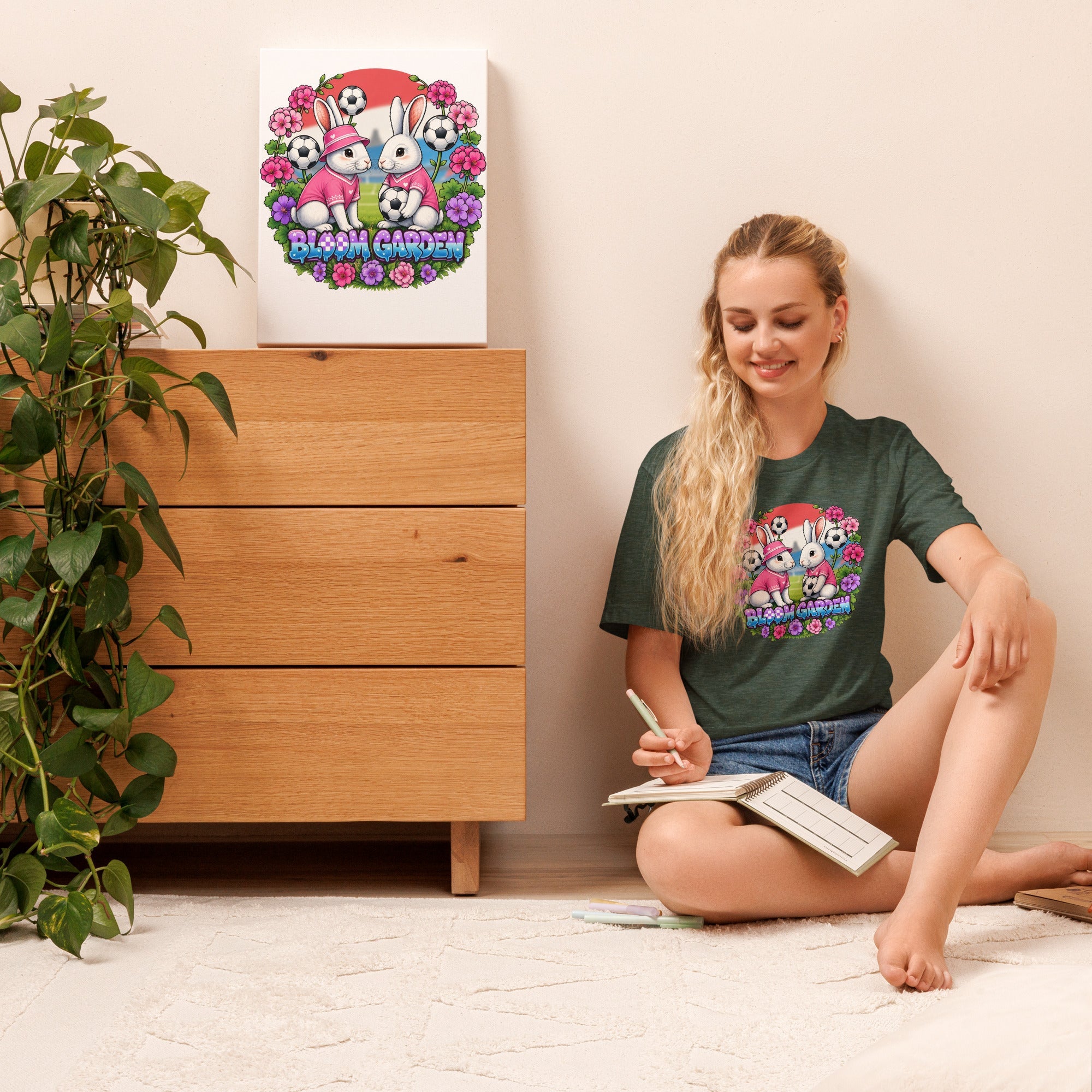 Bloom Garden " Goal & Garden" Croatia Rabbit Tee | Croatia Soccer Fan | Canada Mexico USA 2026 | Unisex - BLOOM GARDEN