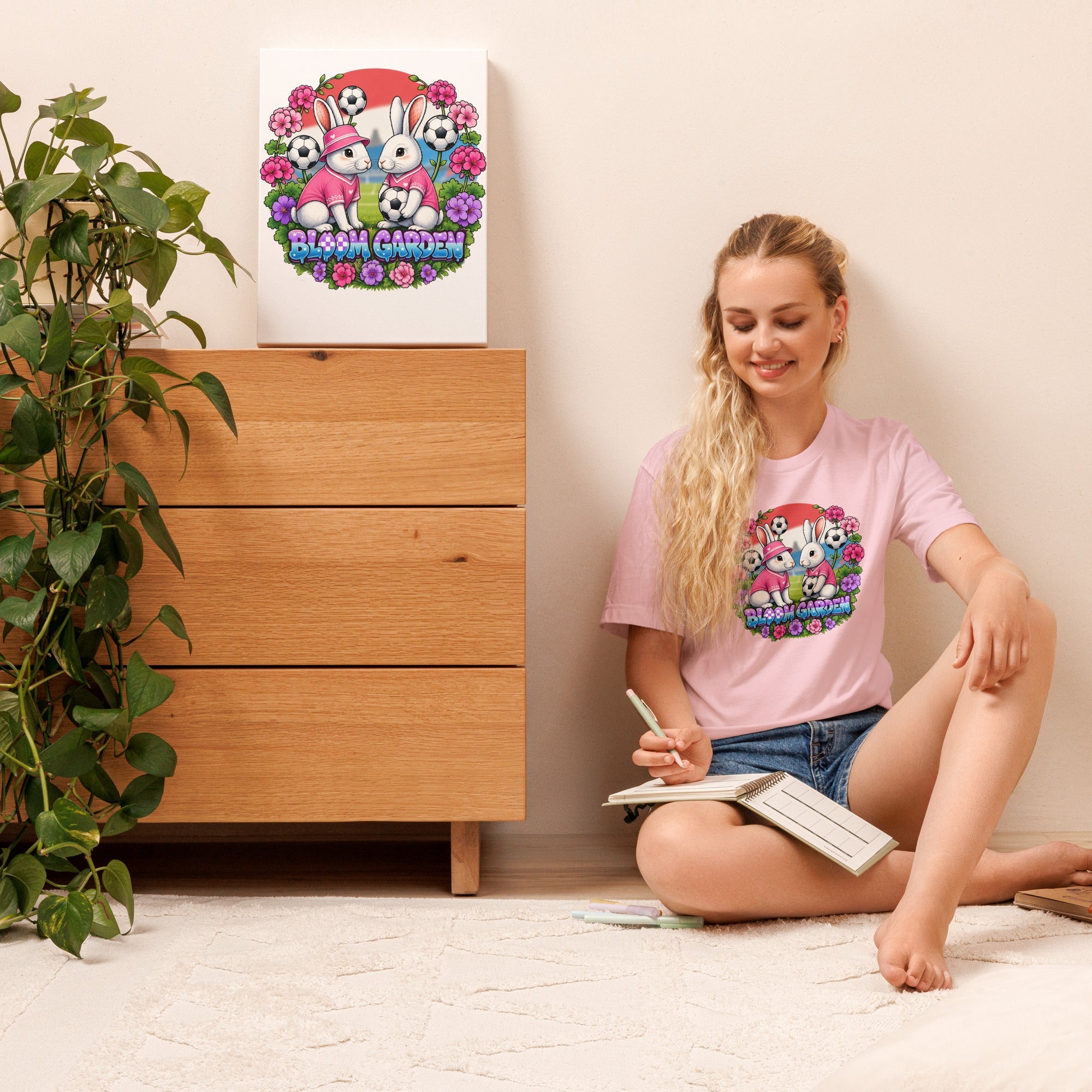 Bloom Garden " Goal & Garden" Croatia Rabbit Tee | Croatia Soccer Fan | Canada Mexico USA 2026 | Unisex - BLOOM GARDEN