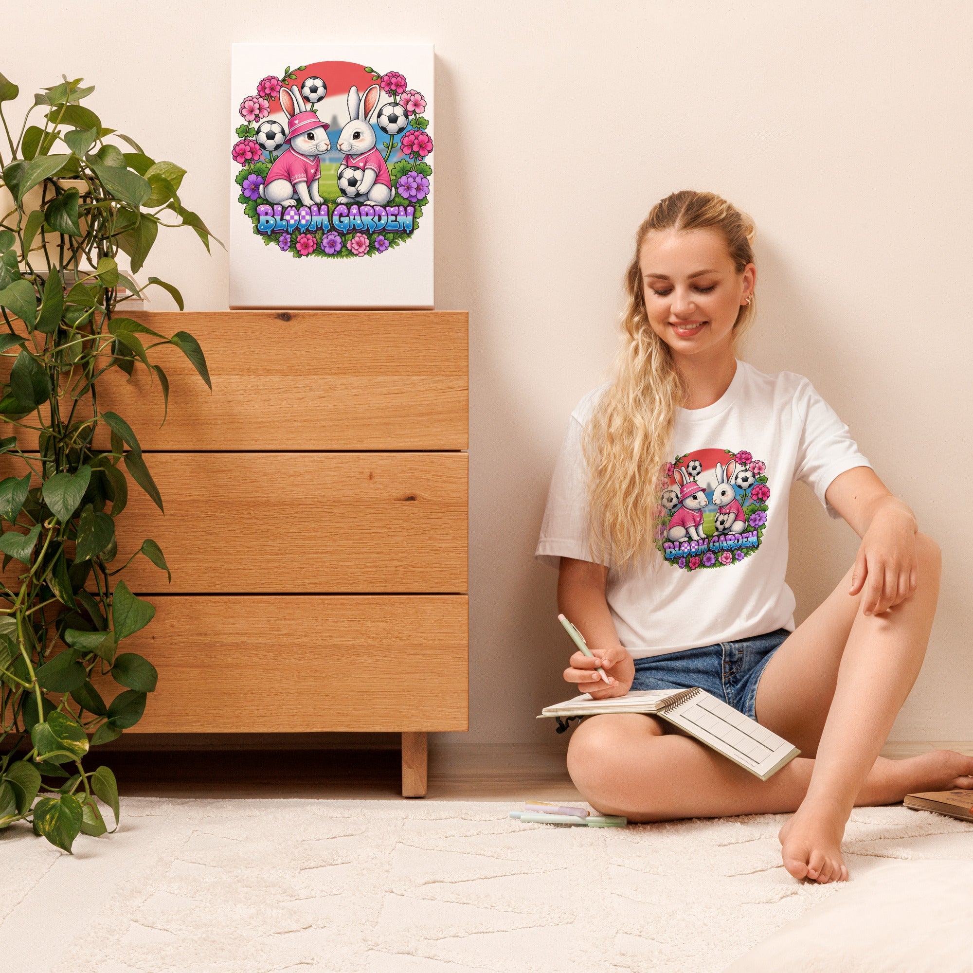 Bloom Garden " Goal & Garden" Croatia Rabbit Tee | Croatia Soccer Fan | Canada Mexico USA 2026 | Unisex - BLOOM GARDEN